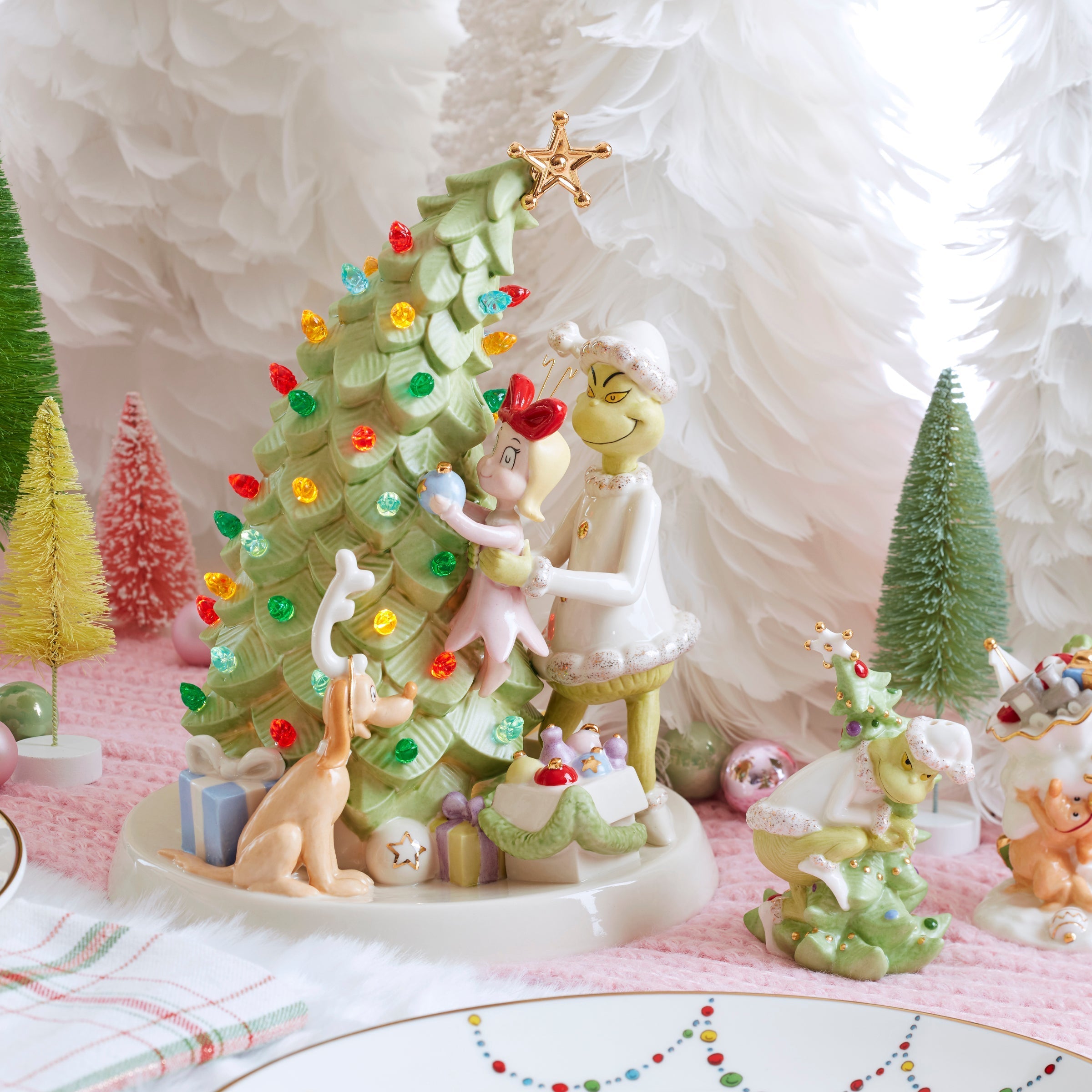Merry Grinchmas Tree Lit Figurine