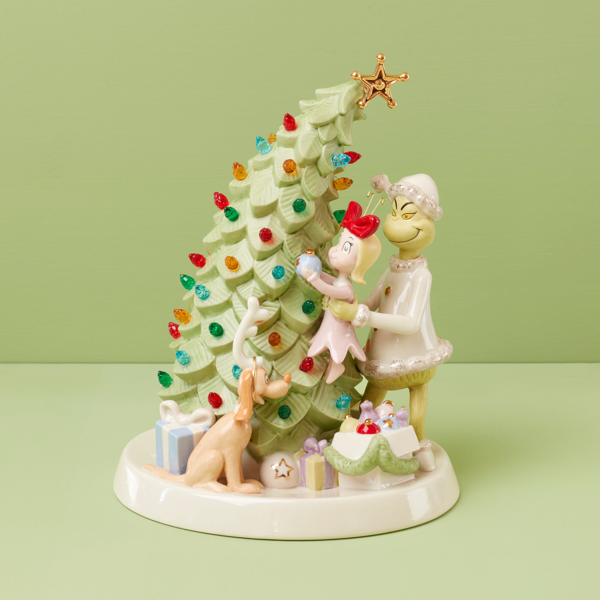 Merry Grinchmas Tree Lit Figurine
