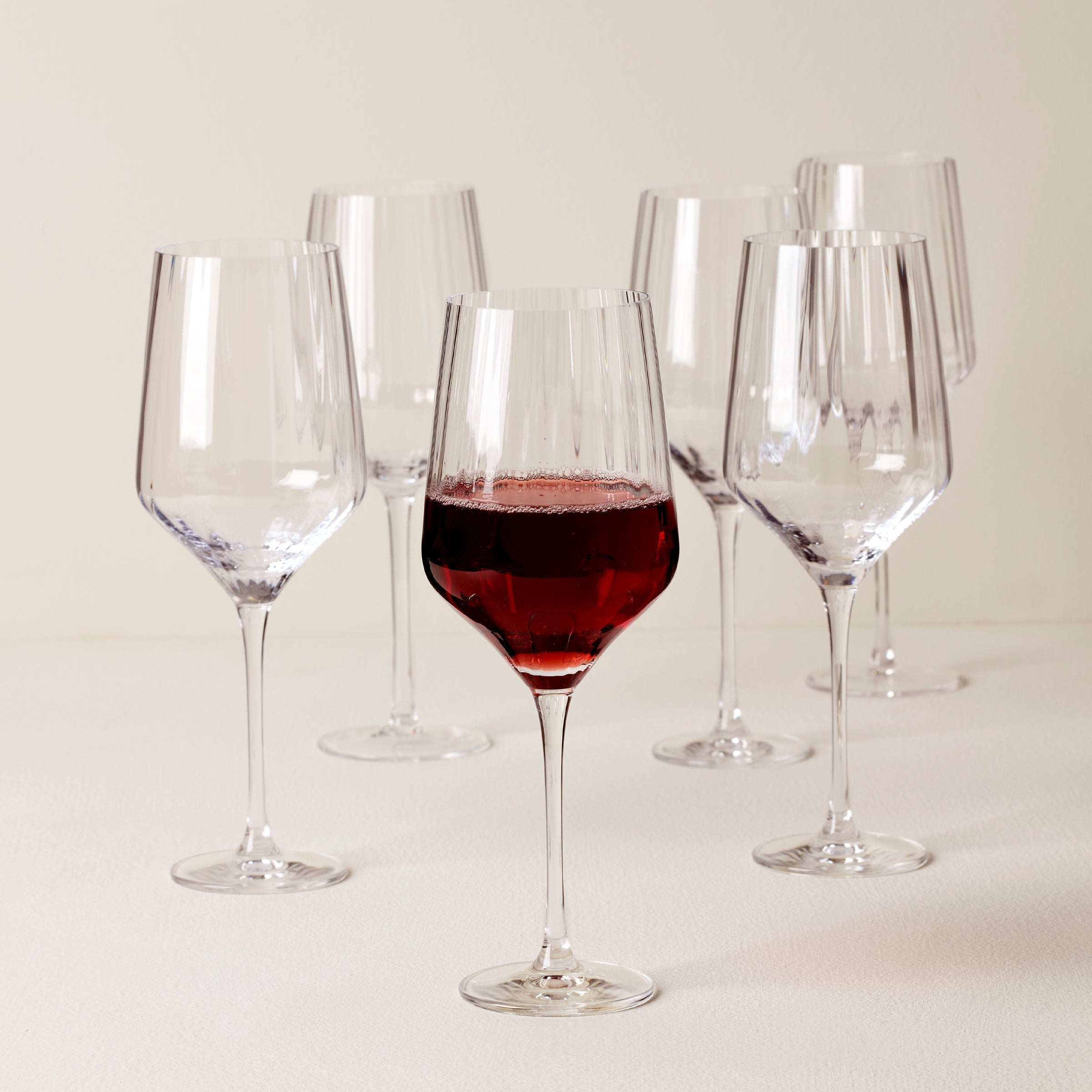 Tuscany Classics Angled Optic Wine Glasses - Set Of 6