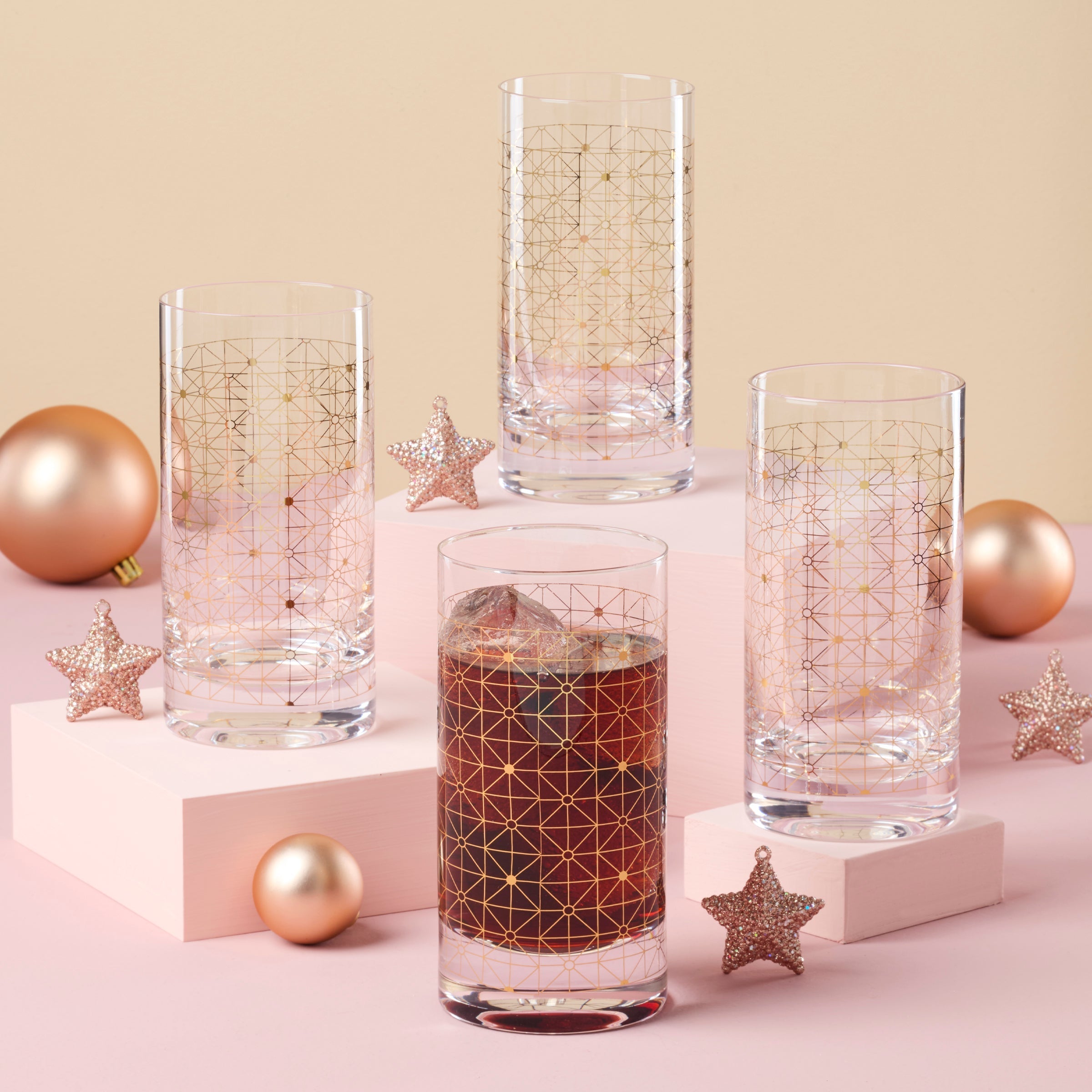 Tuscany Classics Gold Dust Highball Glasses - Set Of 4