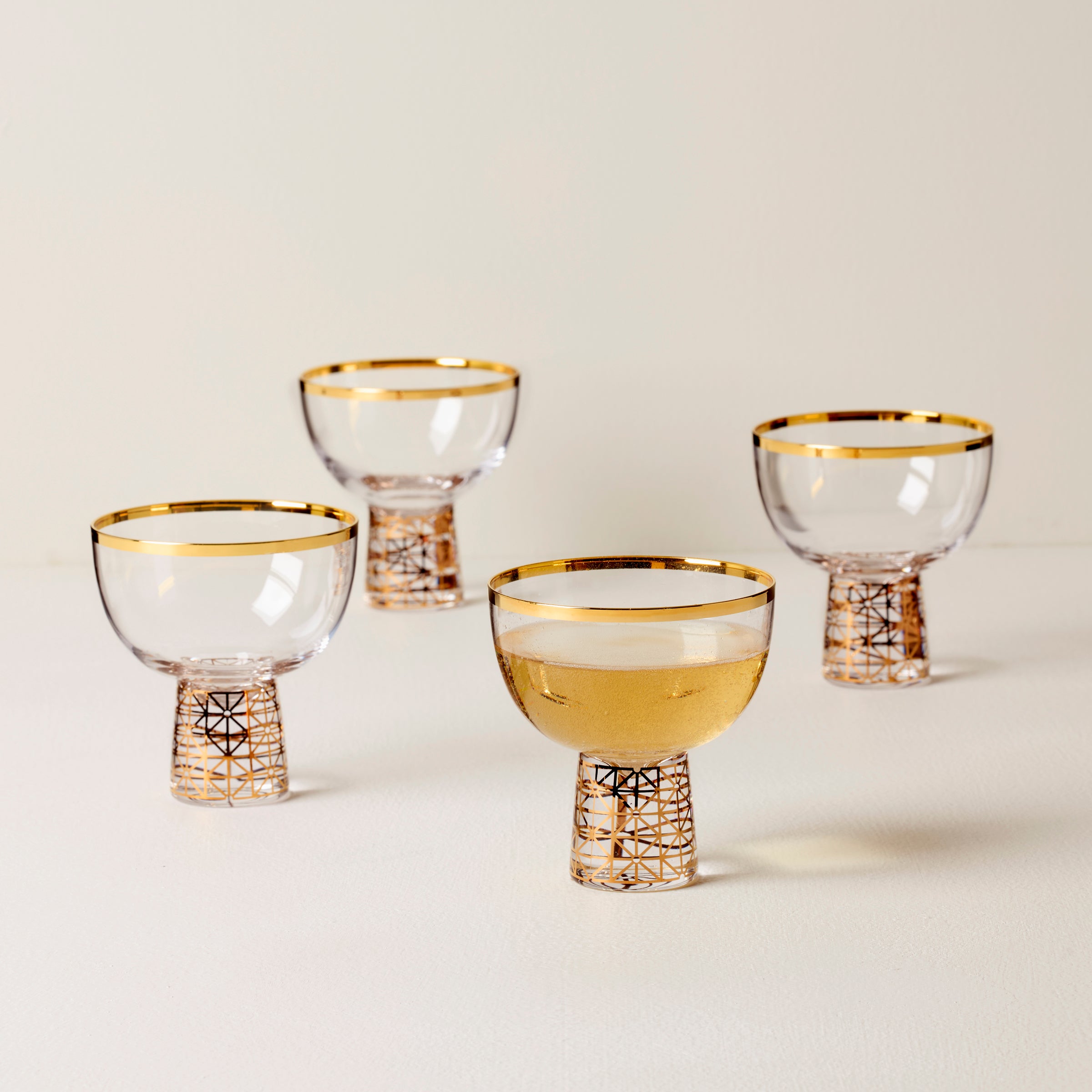 Tuscany Classics Gold Frost Coupe Glasses - Set Of 4