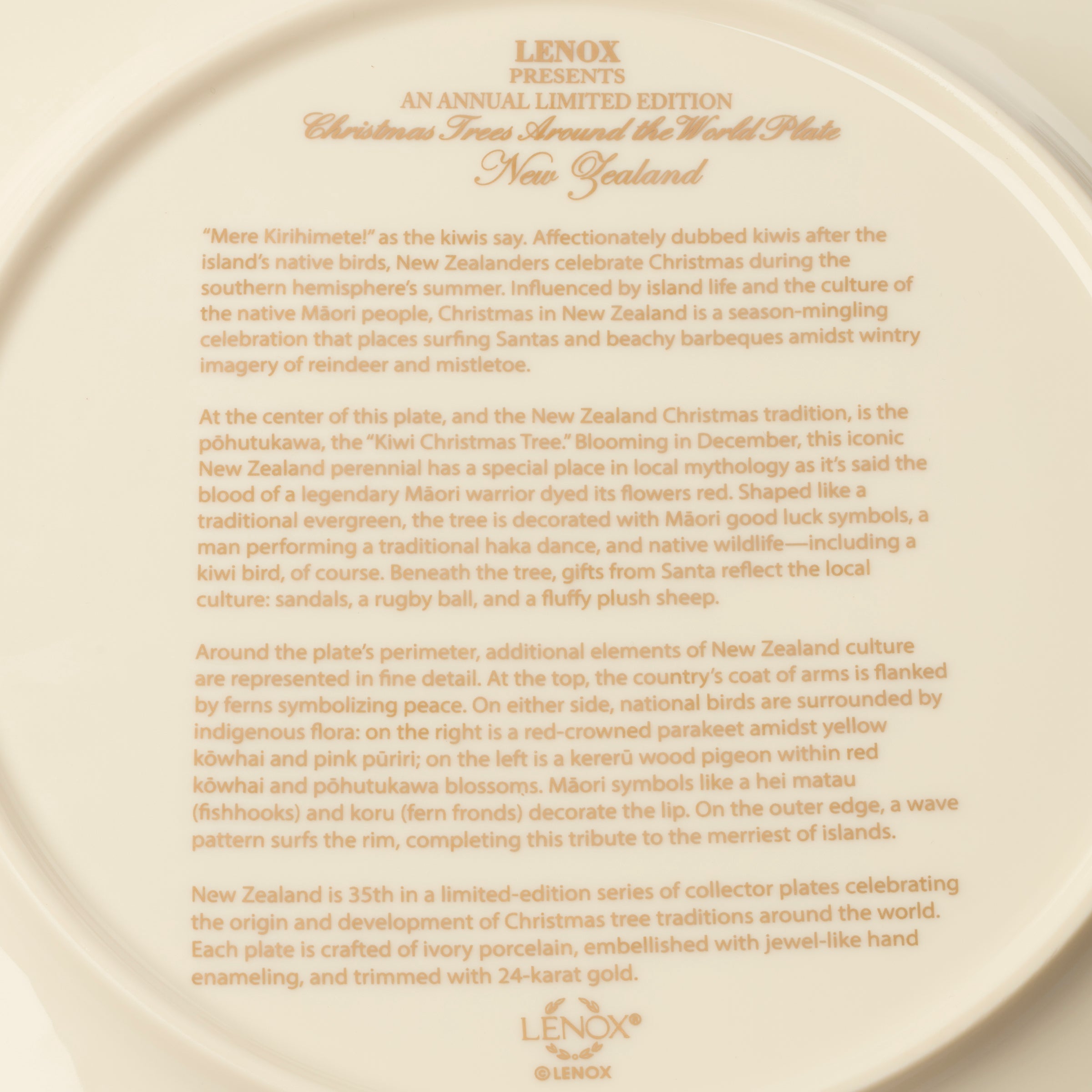 2025 Trees Around The World Plate - New Zealand