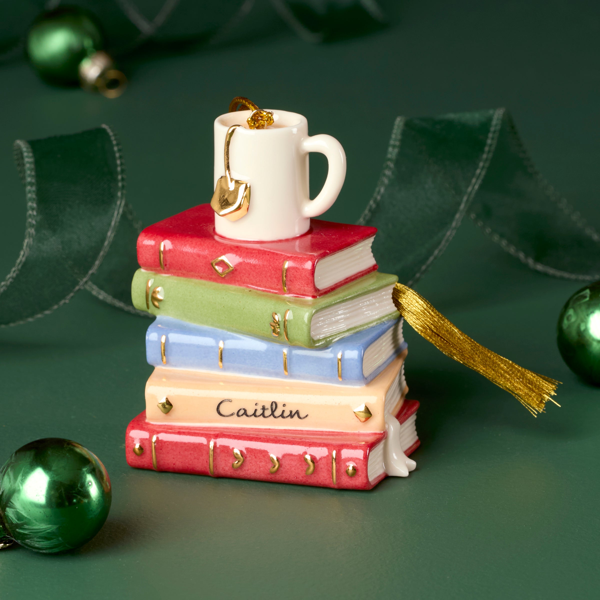 Personalized Bookworm Ornament