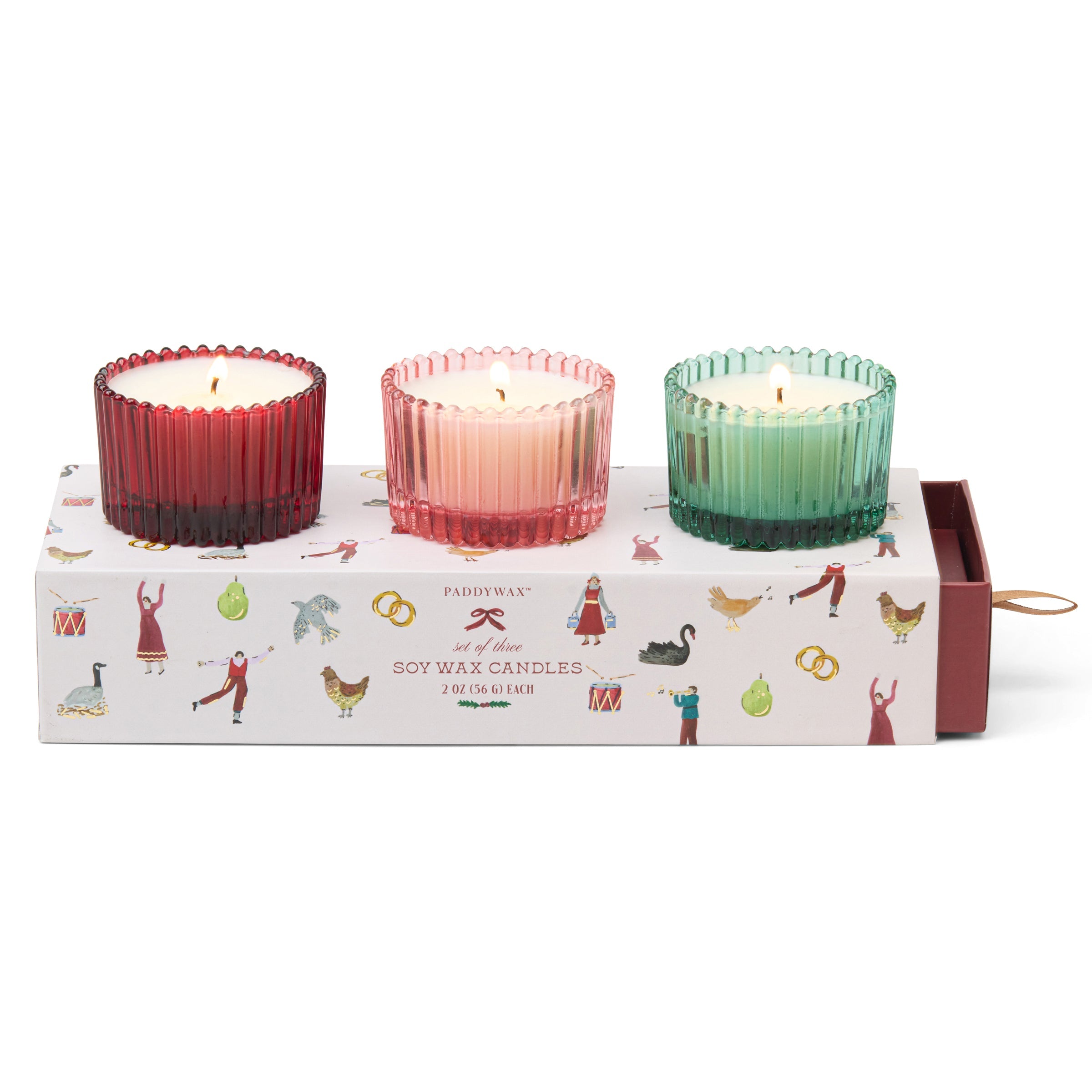 Holiday Soy Wax 2-oz Mini Candles, Gift-Boxed Set of 3