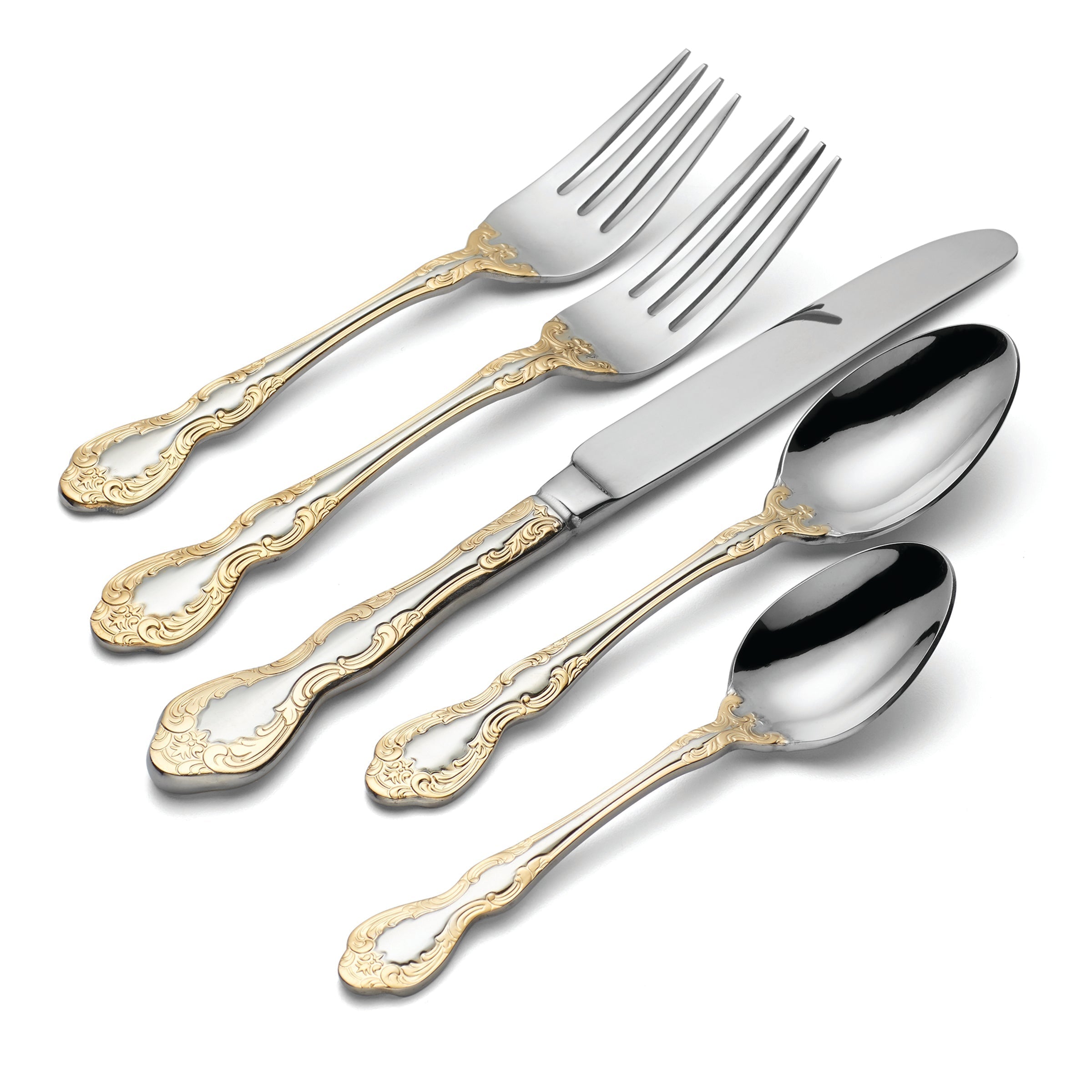 Golden Mandolina 45 Piece Flatware Set