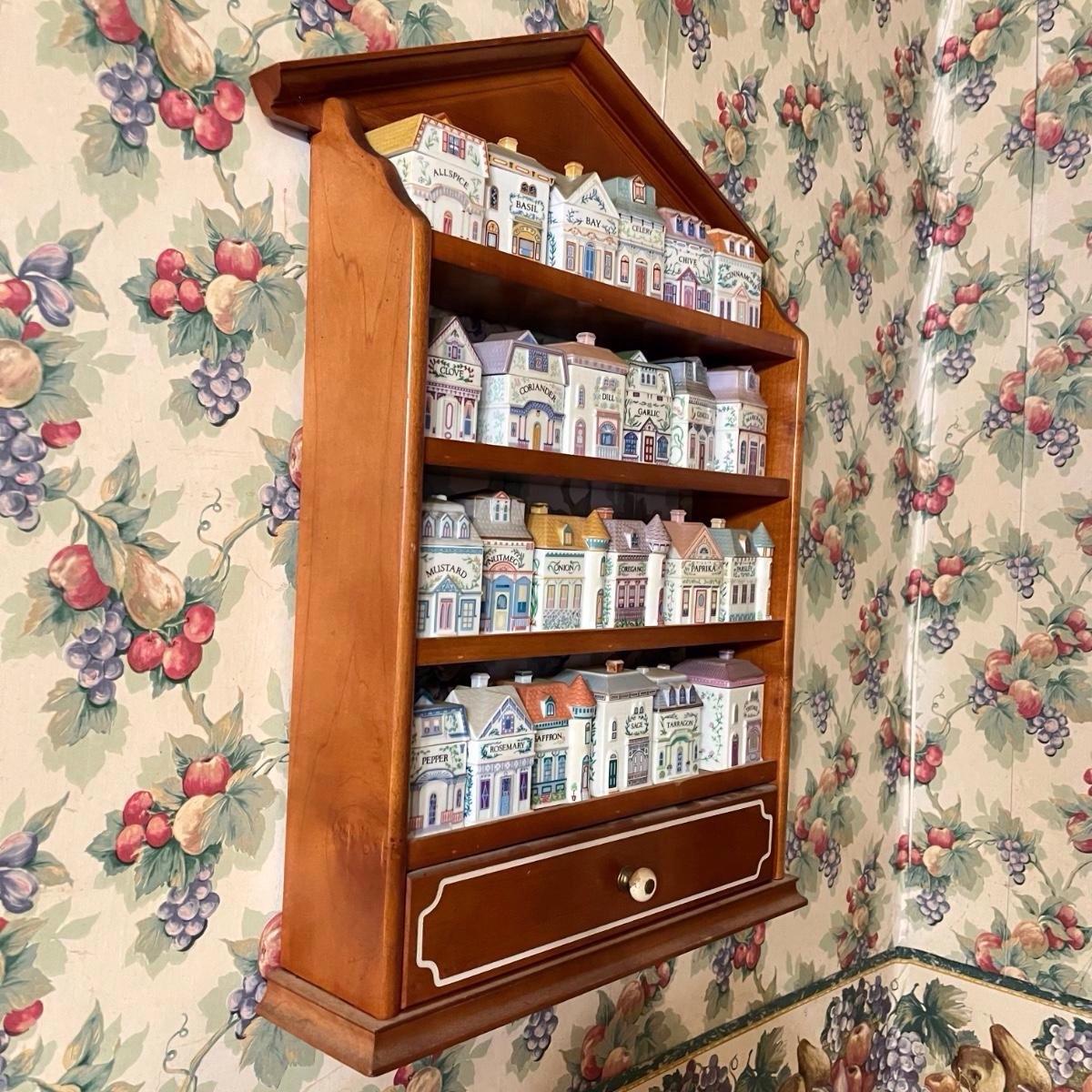 VINTAGE 1989 LENOX Spice Village Complete Set 24 Handcrafted Fine Porcelain MINT