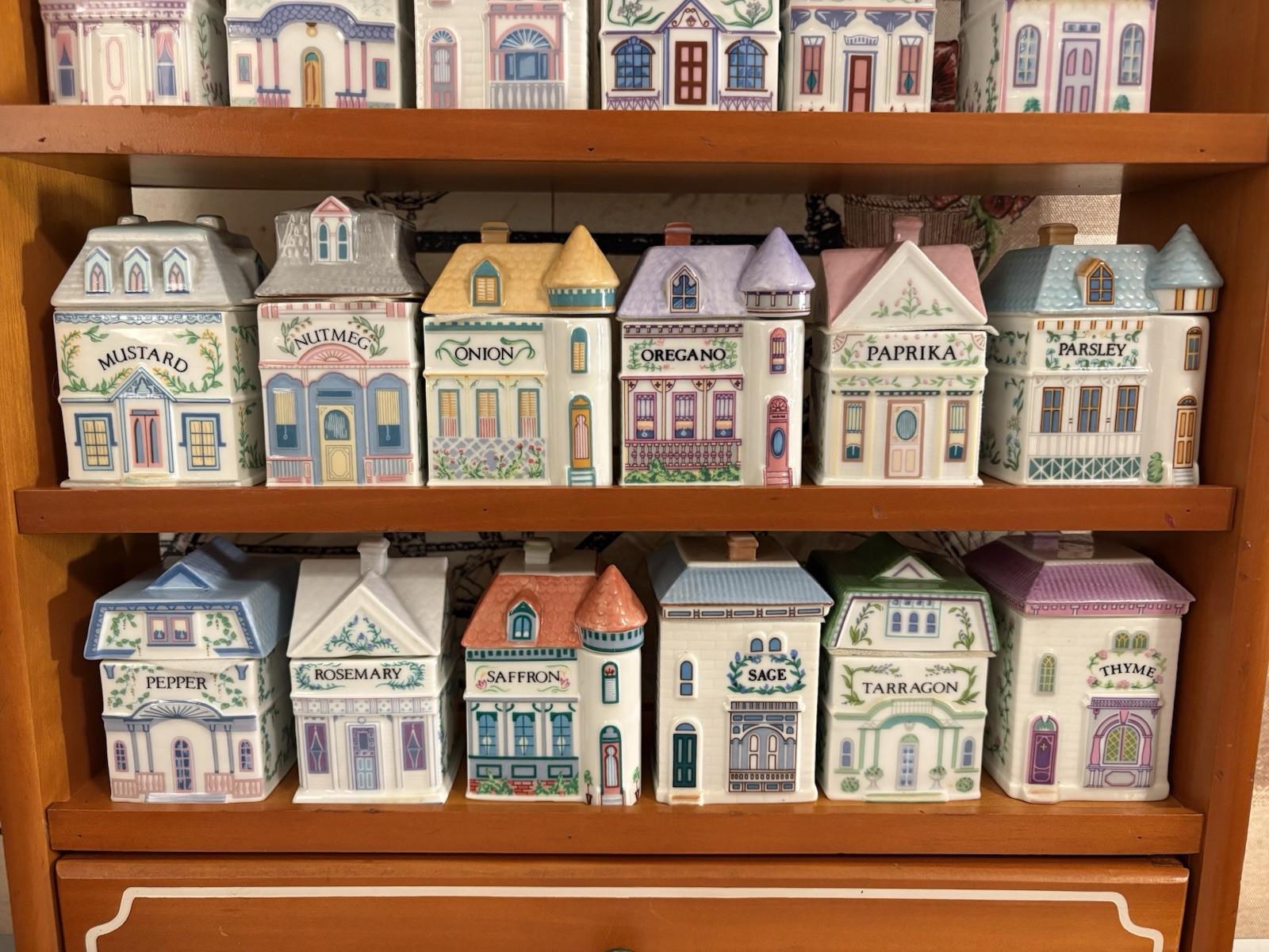 Vintage 1989 Lenox Spice Village Complete Set Of 24 Handcrafted Fine Porcelain
