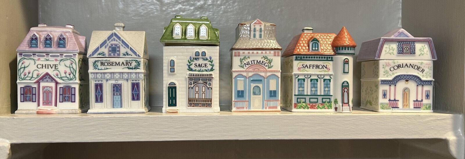 1989 Lenox Spice Village Full Set Of 24 Vintage Great Condition No Rack