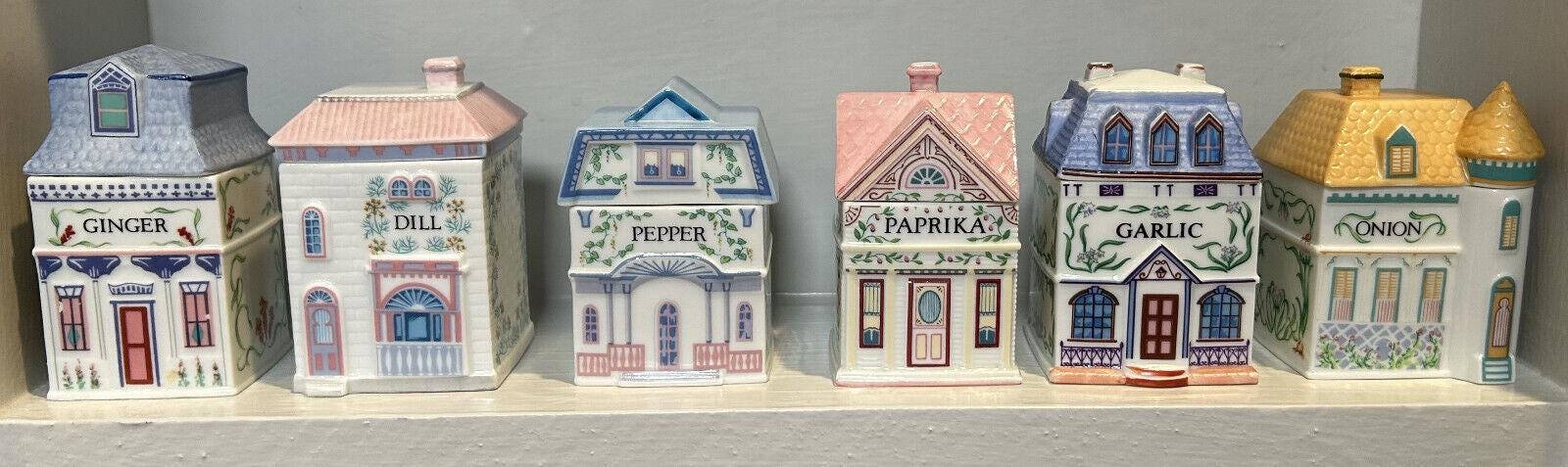 1989 Lenox Spice Village Full Set Of 24 Vintage Great Condition No Rack