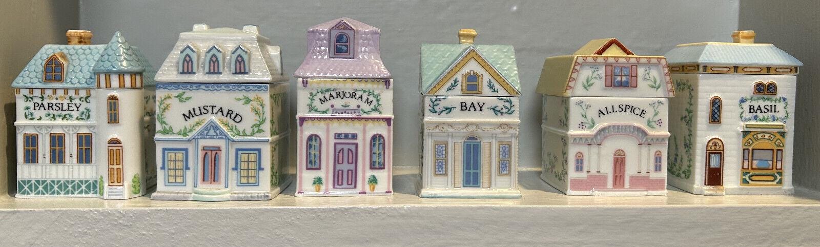 1989 Lenox Spice Village Full Set Of 24 Vintage Great Condition No Rack