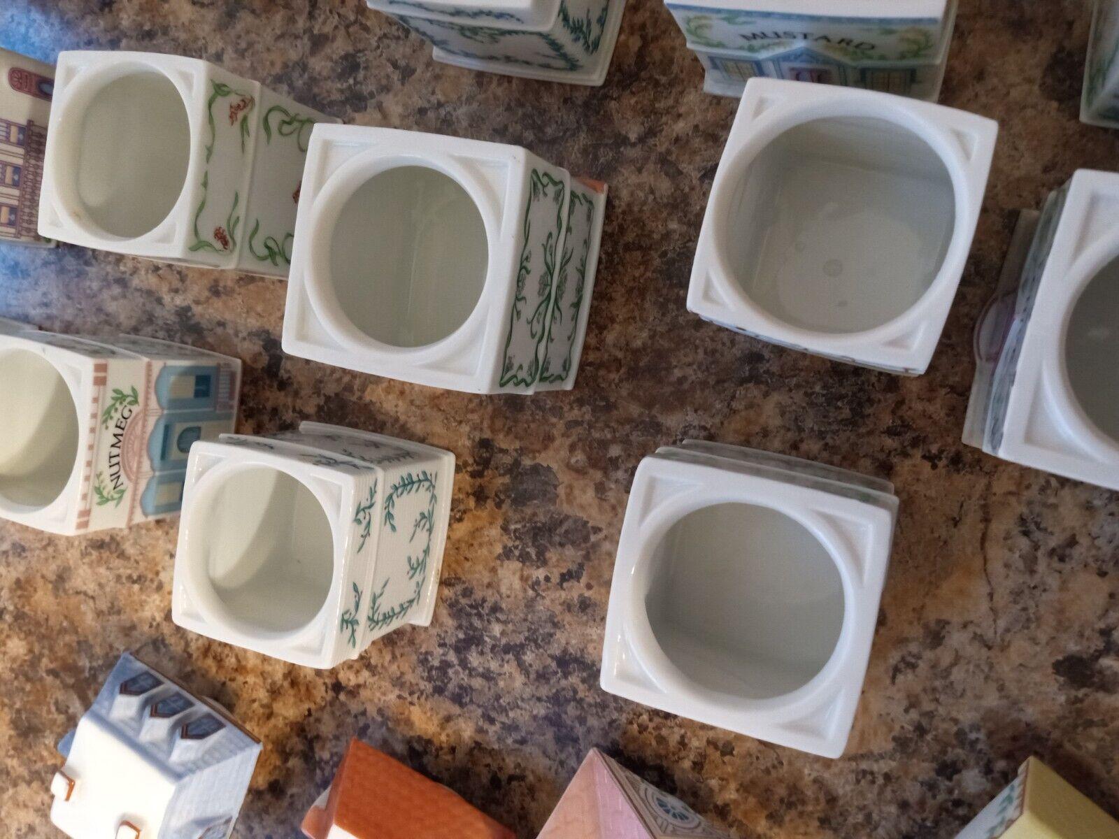 The Lenox Spice Village Complete Set w/ original rack 1989 24 Jars