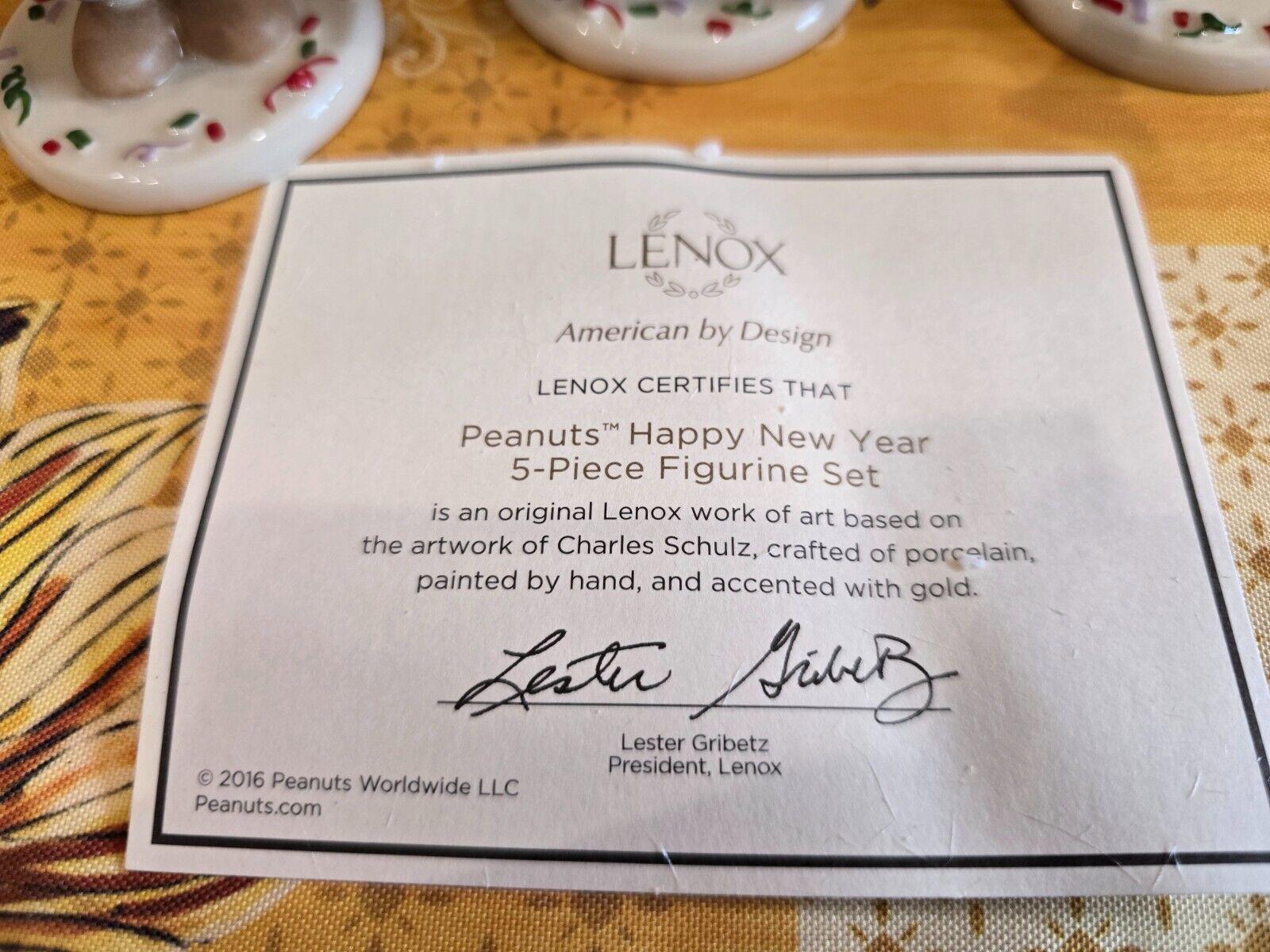 NEW In Box Lenox Peanuts Happy New Year Figurines Party 5 PC