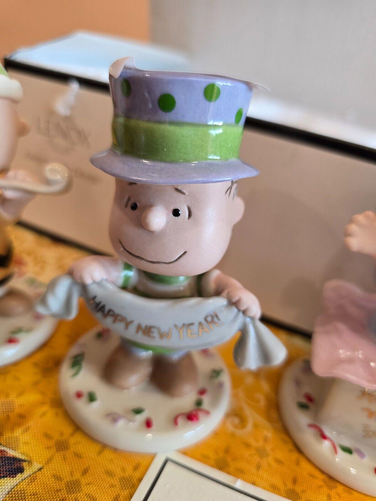 NEW In Box Lenox Peanuts Happy New Year Figurines Party 5 PC