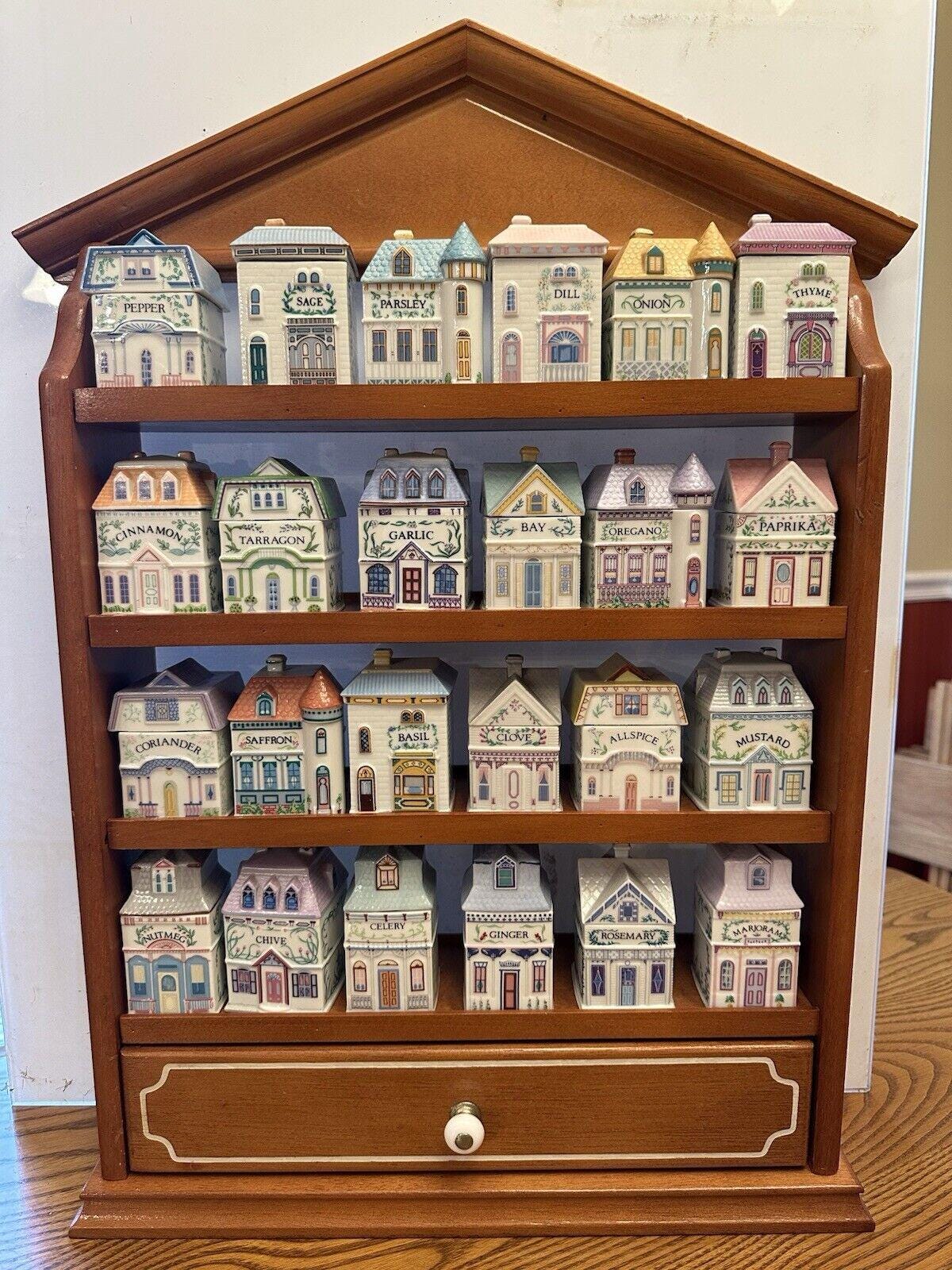 Lennox spice Village Complete set Of 24 Handcrafted Fine Porcelain 1989 Taiwan