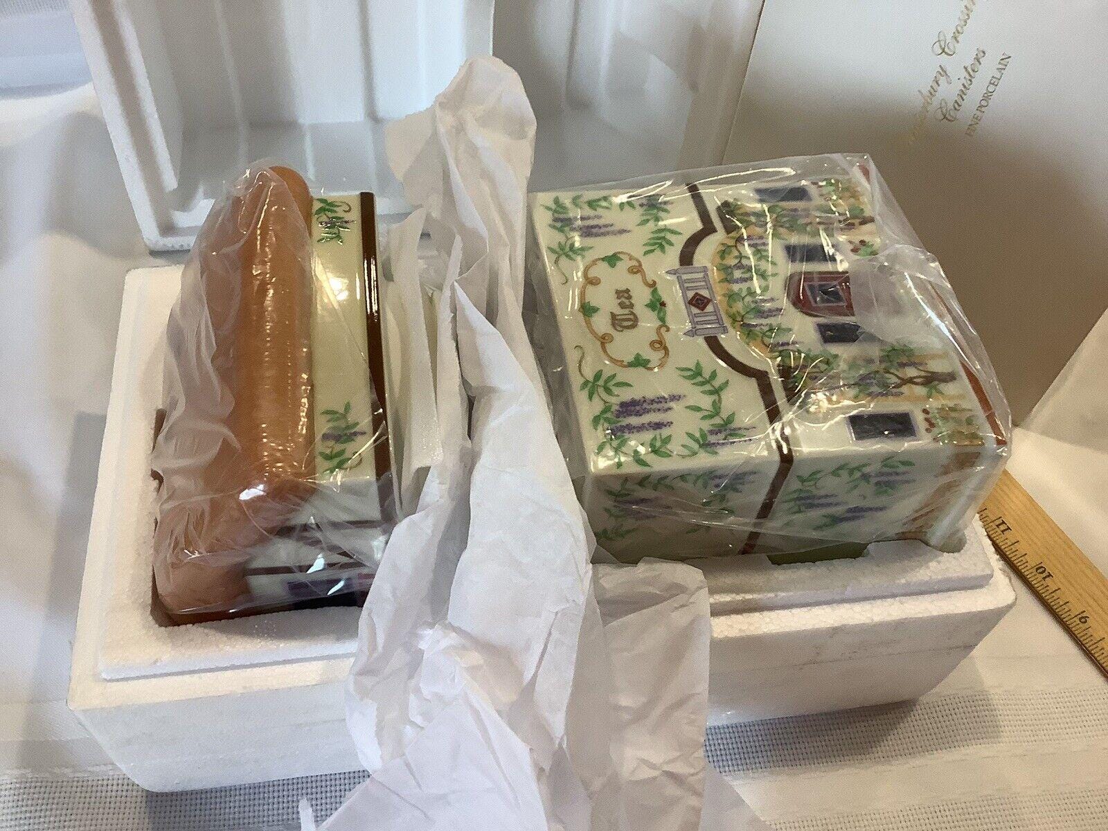 New In Box Lenox 1994 Canterbury Crossing Spice  Village Porcelain Tea Canister