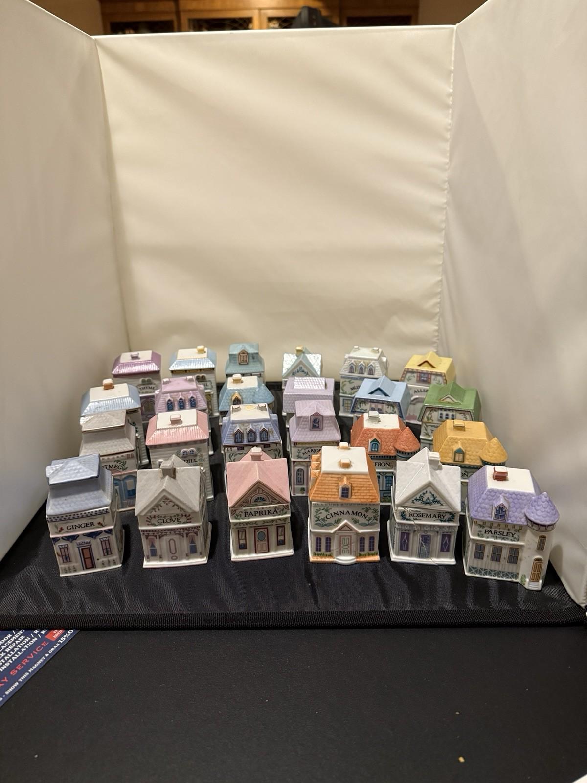 Vintage Original 1989 The Lenox Spice Village Complete with Rack