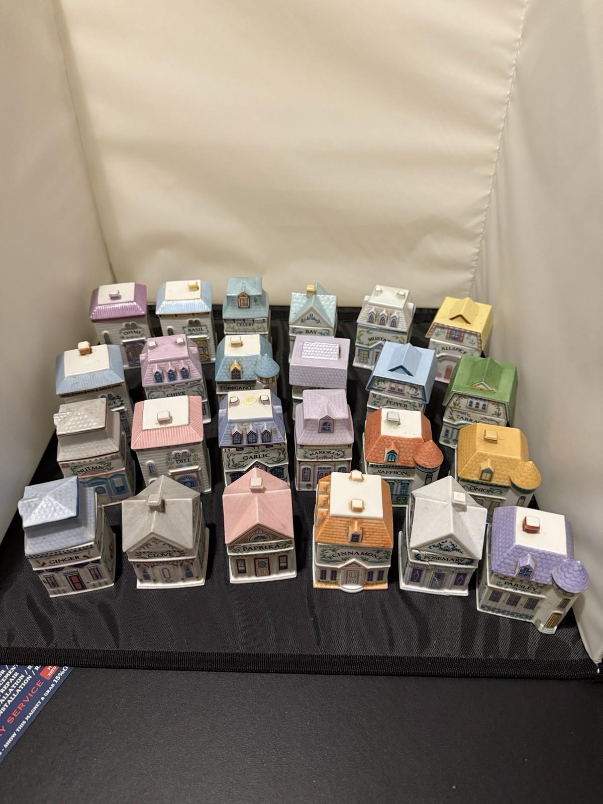 Vintage Original 1989 The Lenox Spice Village Complete with Rack