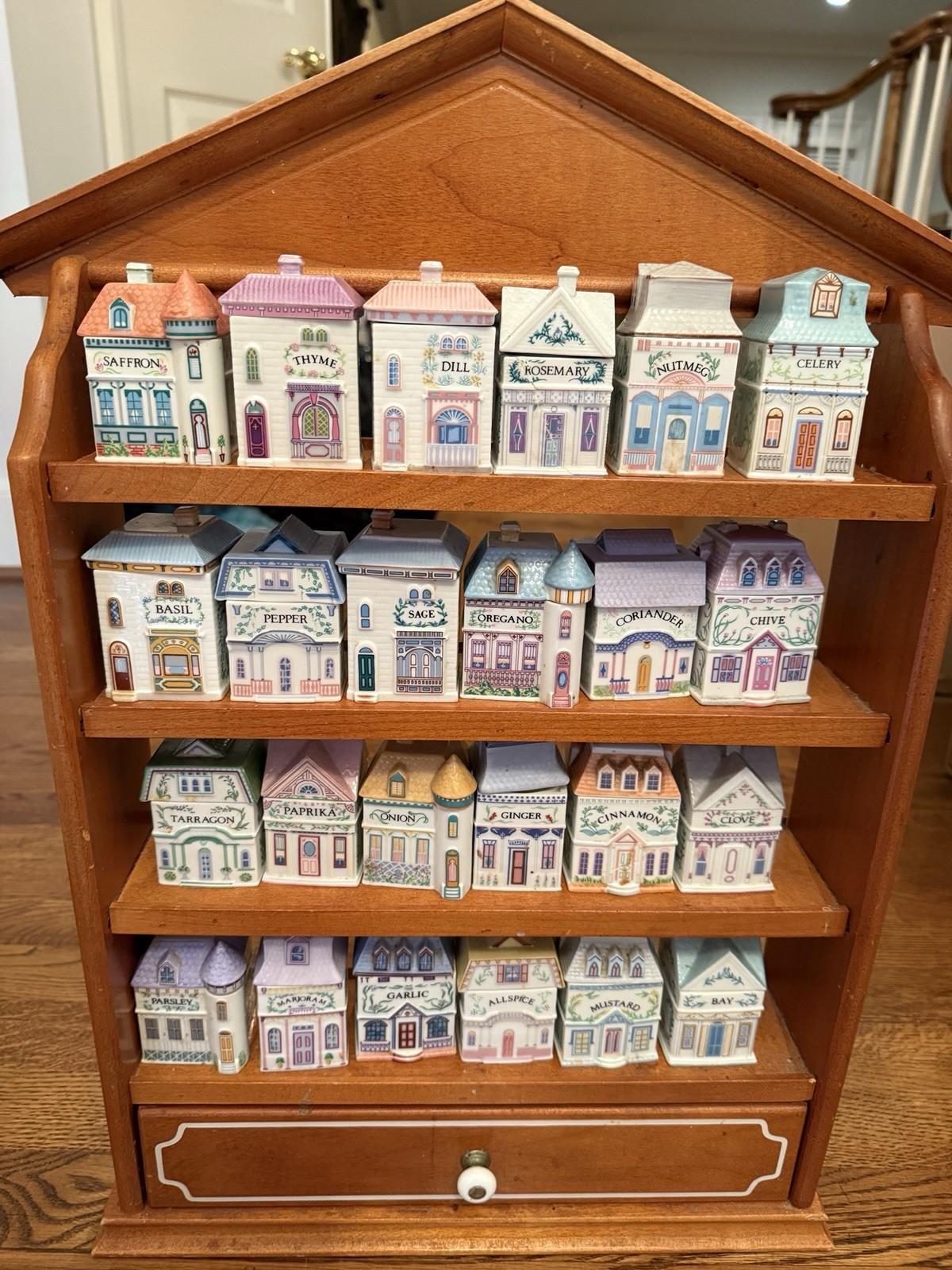 Vintage Original 1989 The Lenox Spice Village Complete with Rack