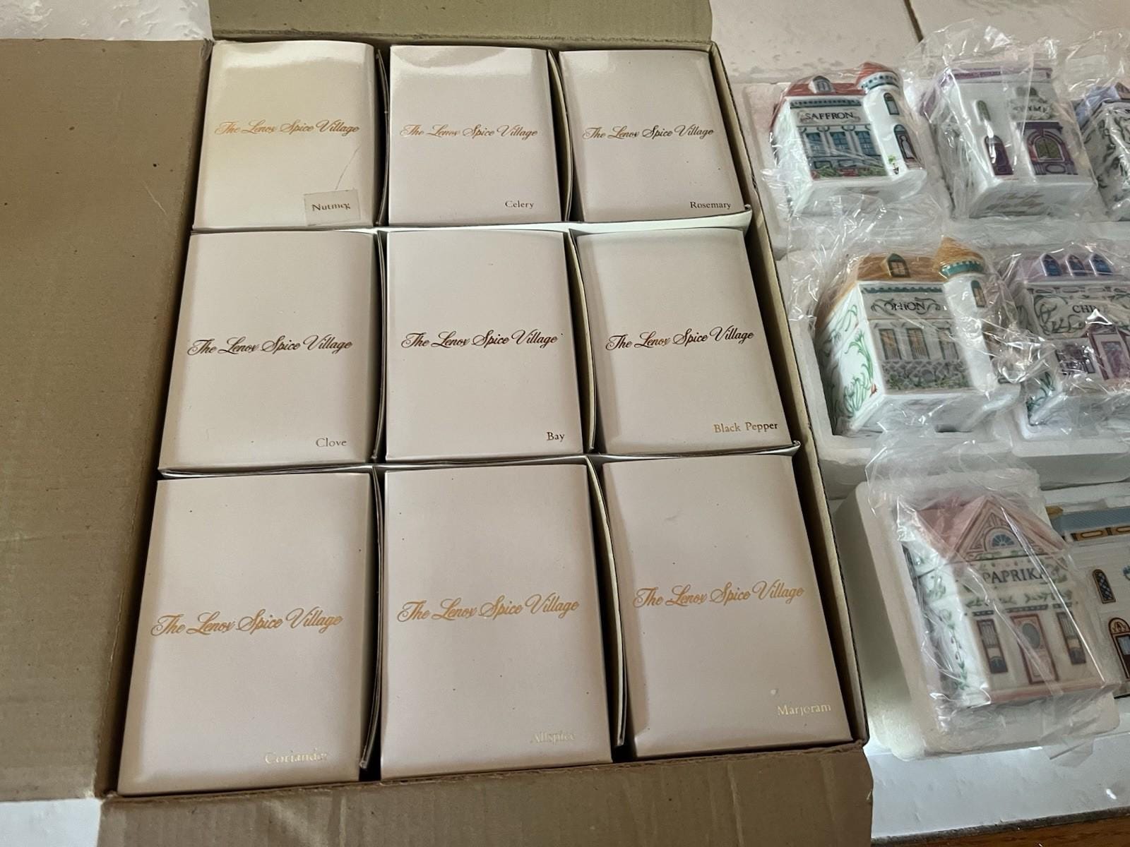 Vintage 1989 LENOX Spice Village Complete Set Of 24 Houses