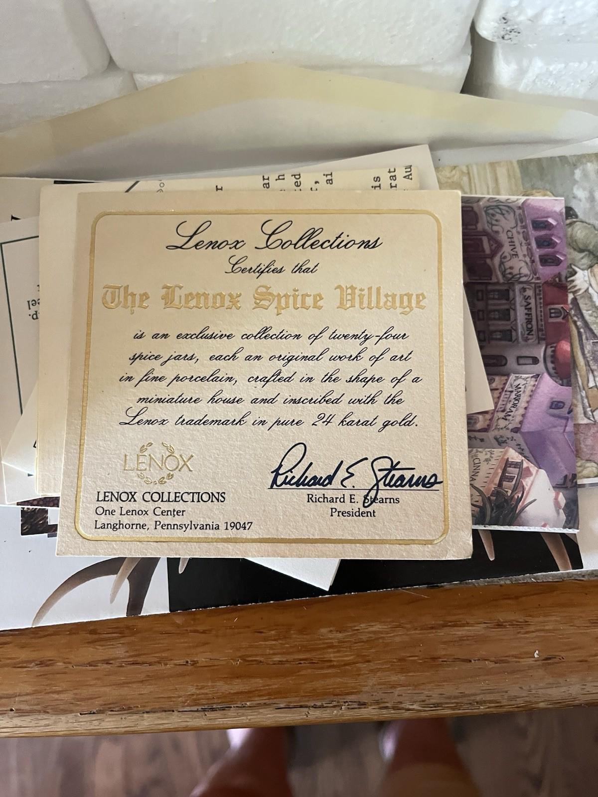 Vintage 1989 LENOX Spice Village Complete Set Of 24 Houses