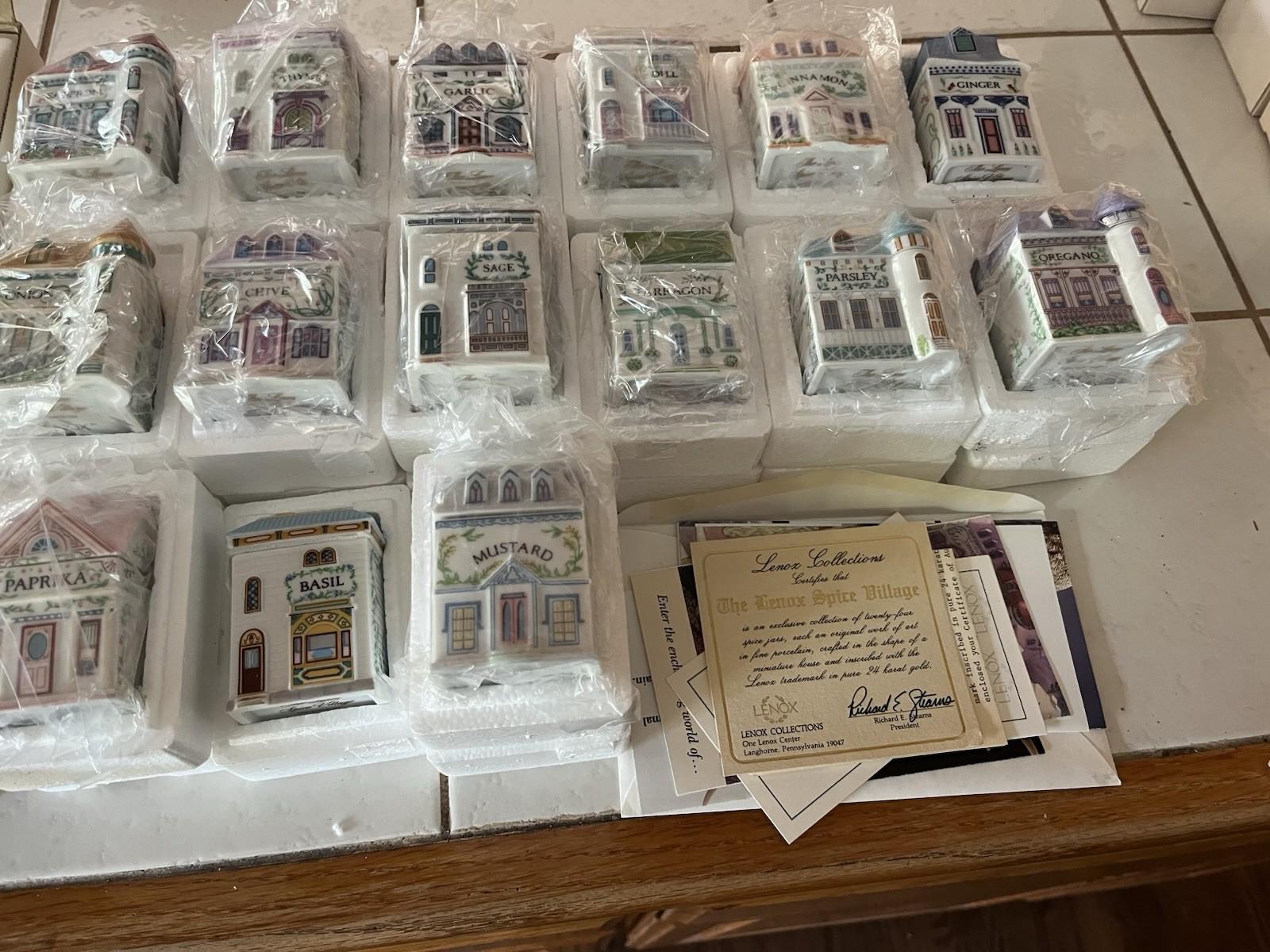 Vintage 1989 LENOX Spice Village Complete Set Of 24 Houses