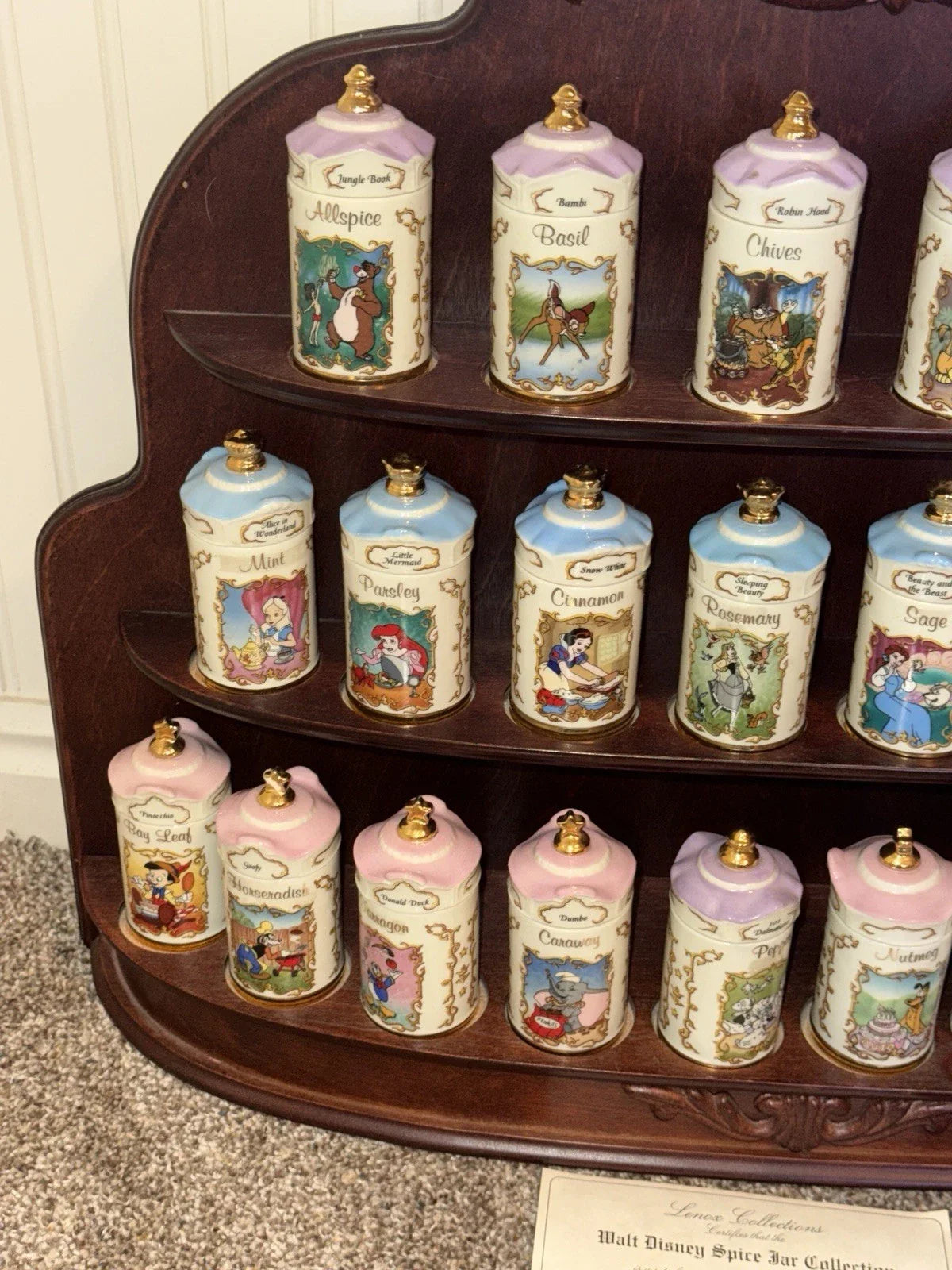 Walt Disney Spice Jar LENOX 1995 24 set