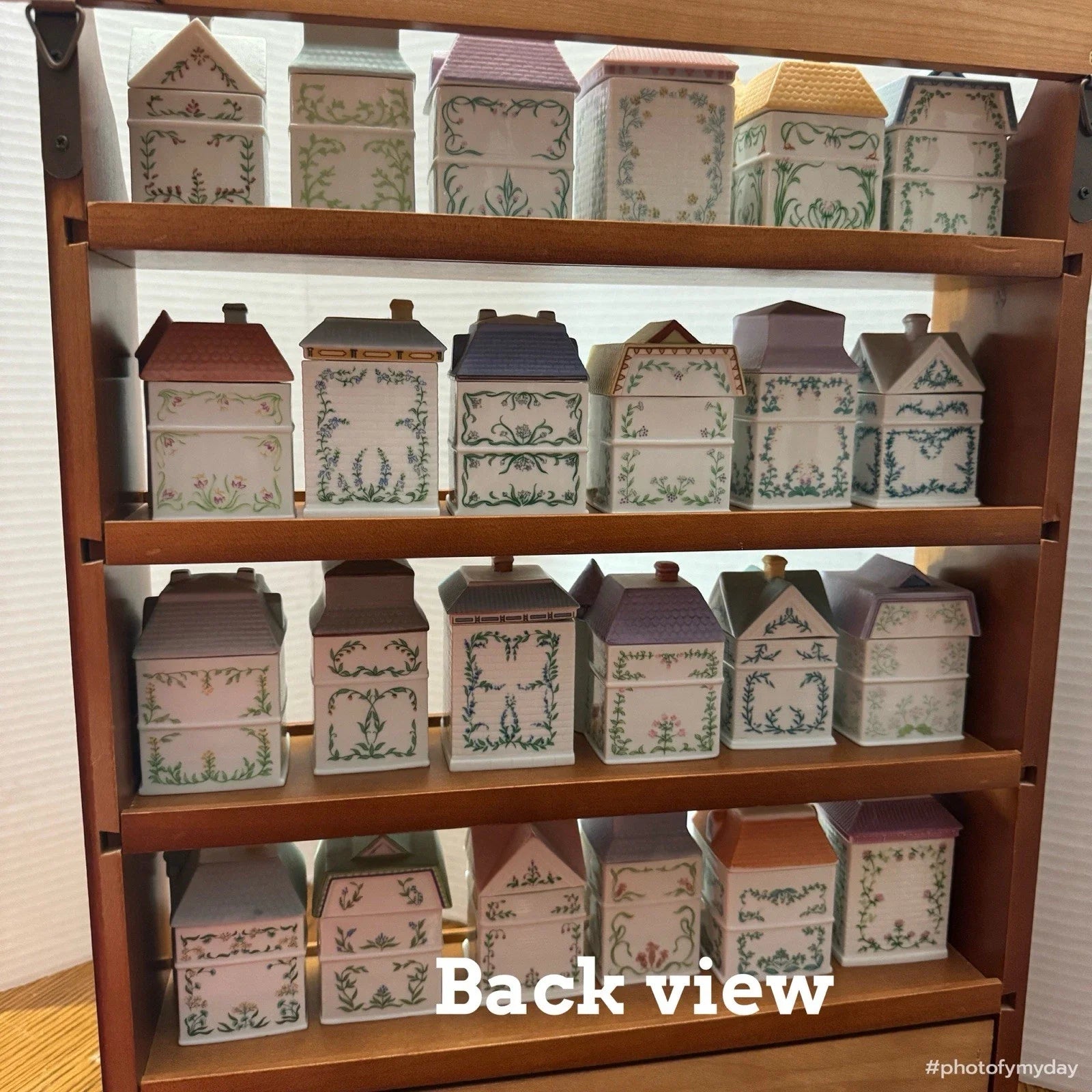 Vintage Lenox Spice Village 1989 Complete Set w/Wood House Rack All 24 Jars COA