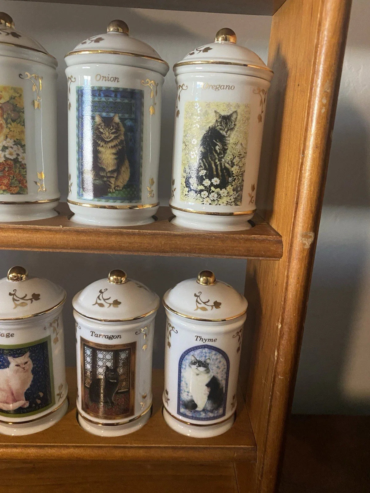 Lenox Cats of Distinction Spice Jar Collection 24 RARE FULL SET W/ Rack & Certif
