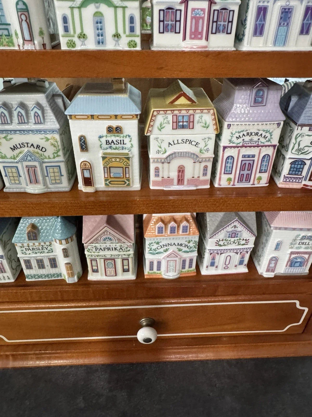 VINTAGE 1989 LENOX Spice Village Complete Set 24 Handcrafted Fine Porcelain MINT