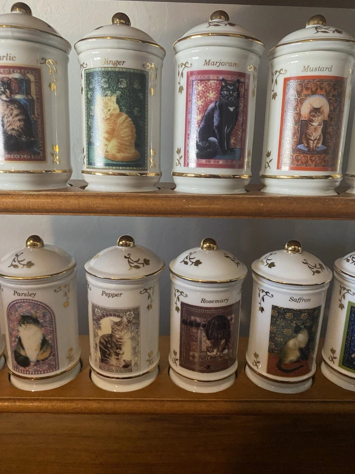 Lenox Cats of Distinction Spice Jar Collection 24 RARE FULL SET W/ Rack & Certif