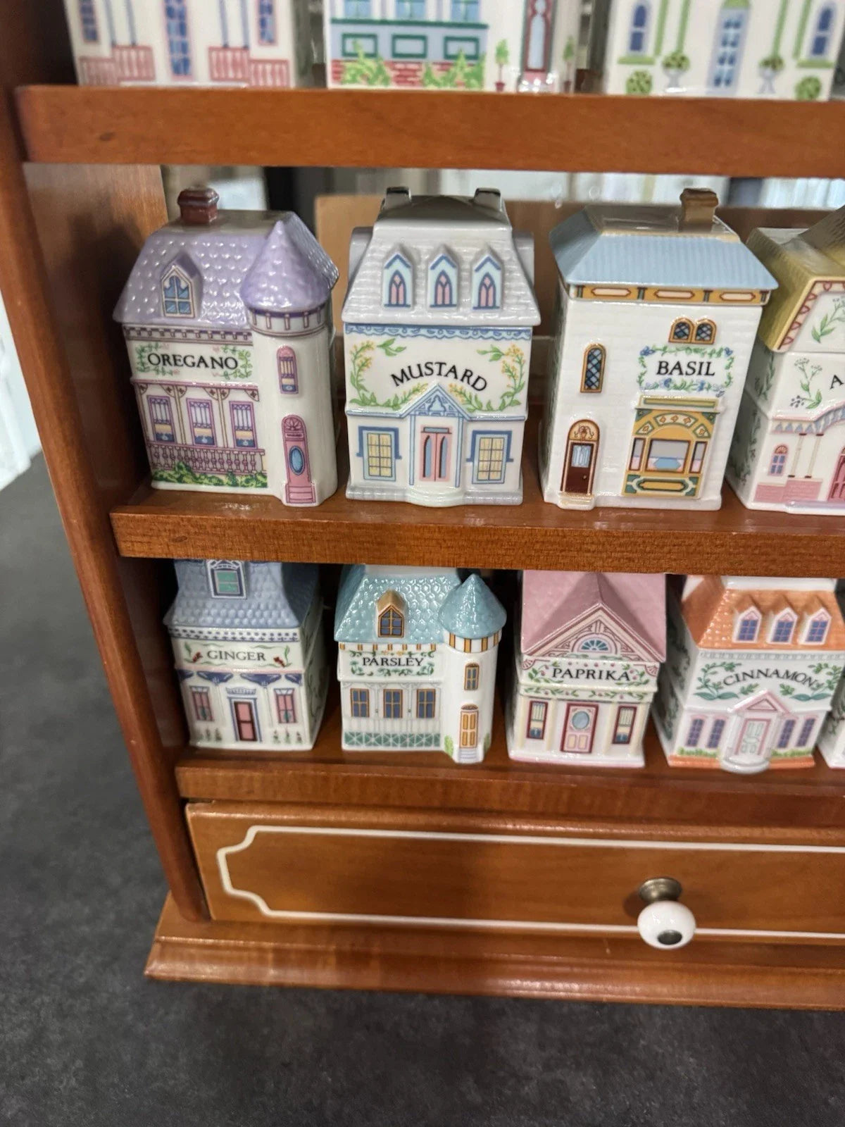 VINTAGE 1989 LENOX Spice Village Complete Set 24 Handcrafted Fine Porcelain MINT