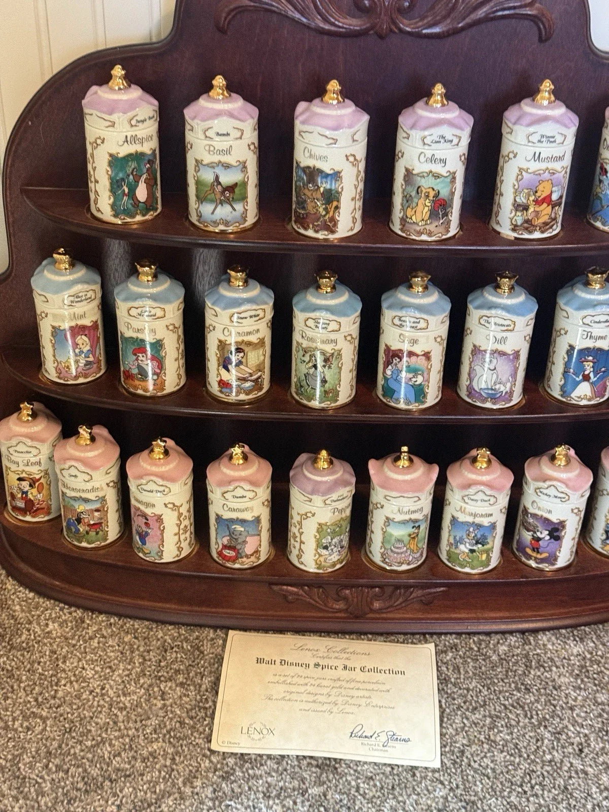 Walt Disney Spice Jar LENOX 1995 24 set