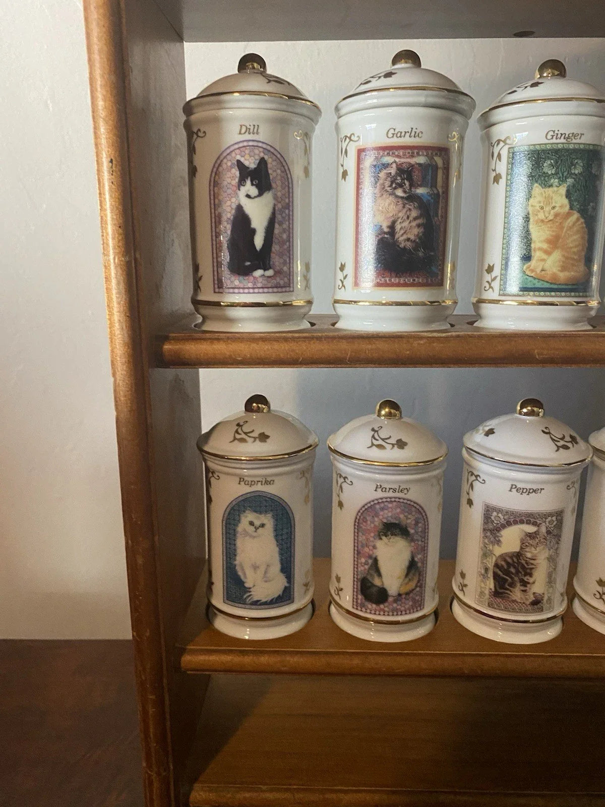 Lenox Cats of Distinction Spice Jar Collection 24 RARE FULL SET W/ Rack & Certif