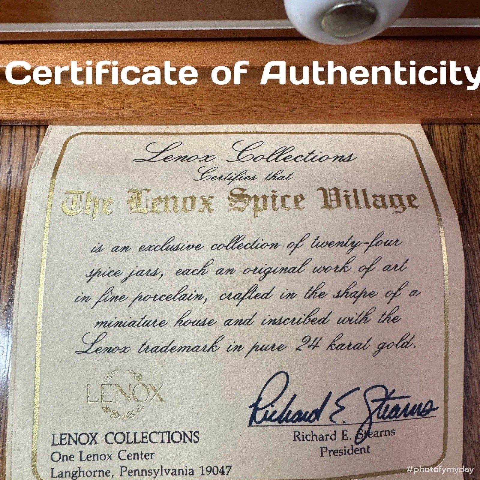 Vintage Lenox Spice Village 1989 Complete Set w/Wood House Rack All 24 Jars COA