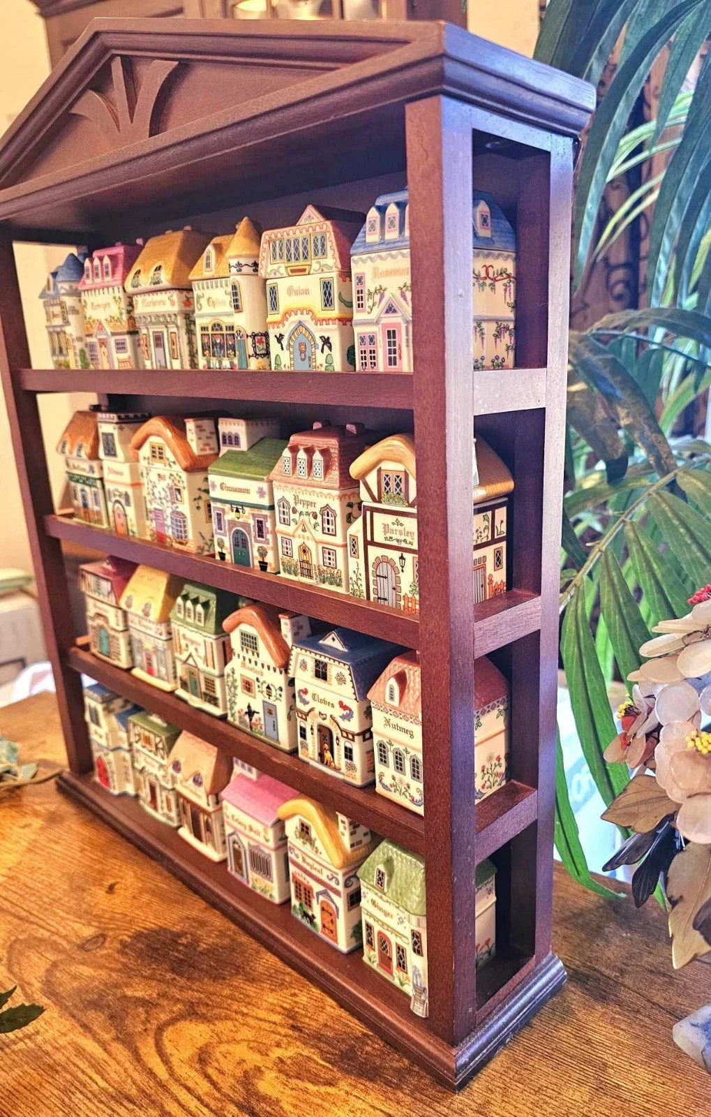 RARE SPICE VILLAGE by Lenox "Canterbury Crossing" 24 Spice Jars with Rack