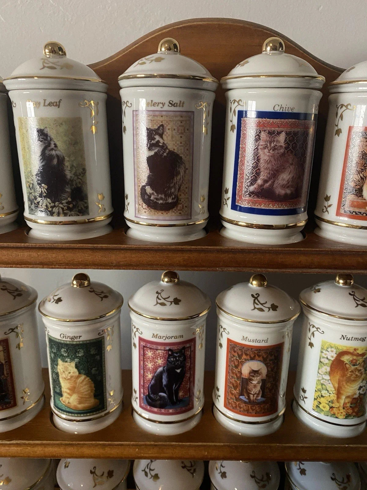 Lenox Cats of Distinction Spice Jar Collection 24 RARE FULL SET W/ Rack & Certif
