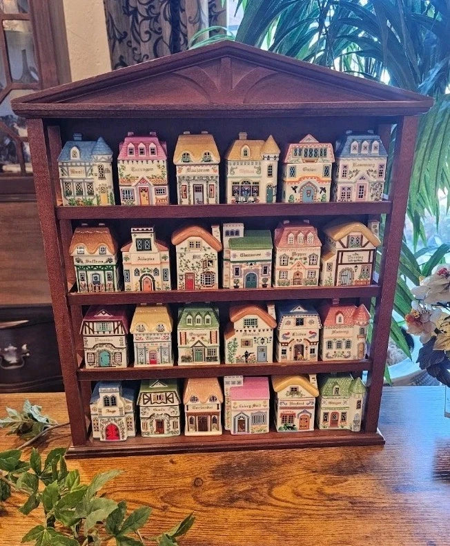 RARE SPICE VILLAGE by Lenox "Canterbury Crossing" 24 Spice Jars with Rack