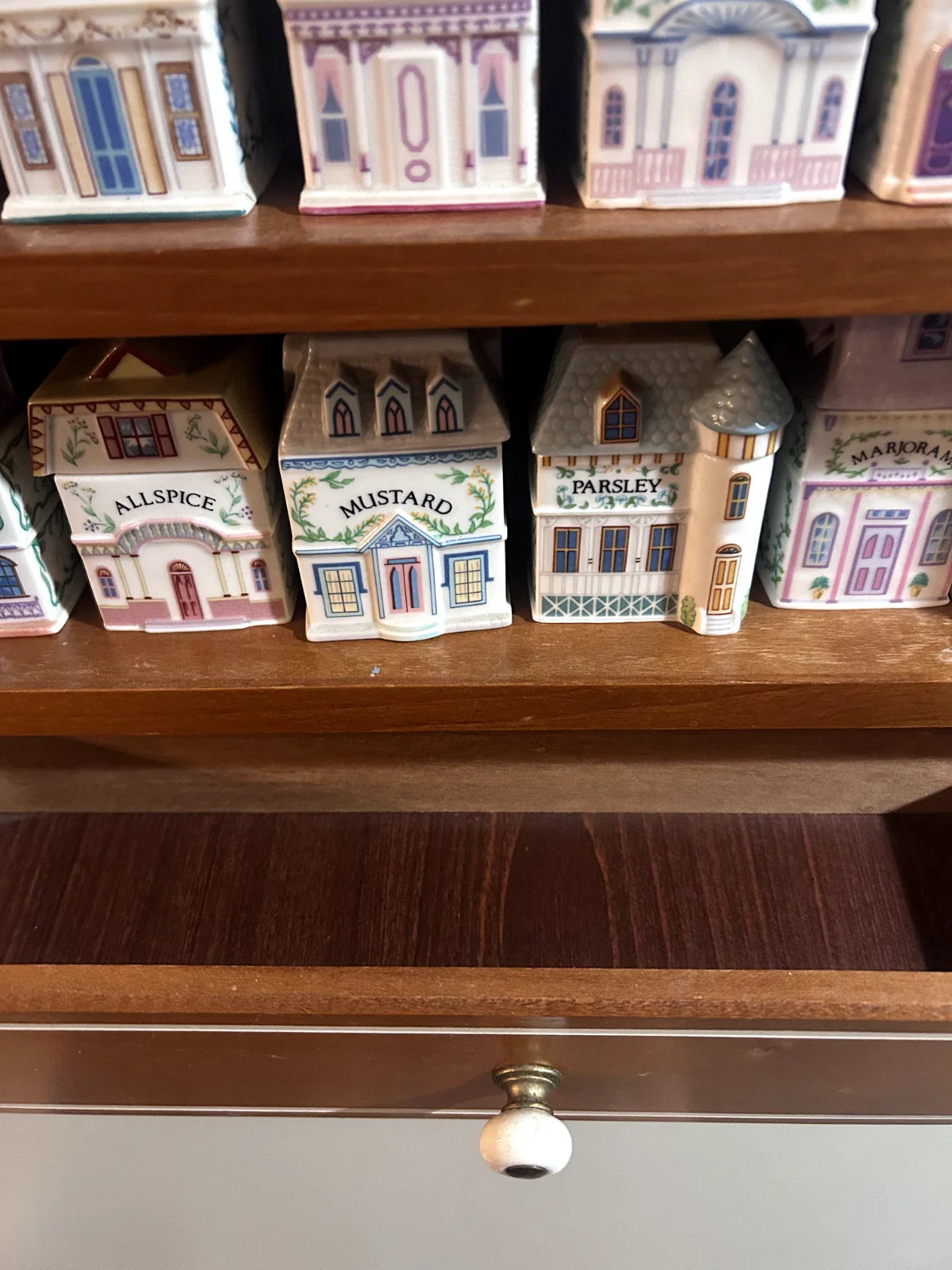 Lenox Spice Village 1989 Complete Set of 24 Jars & Display Shelf SEE PHOTOS READ