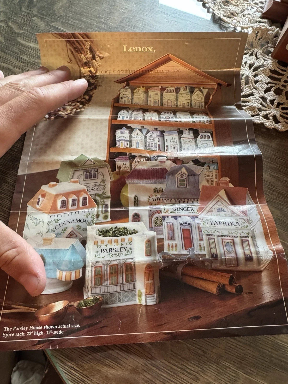 Vintage 1989 Lenox Spice Village Spice Jar Complete Set of 24 Houses with Rack