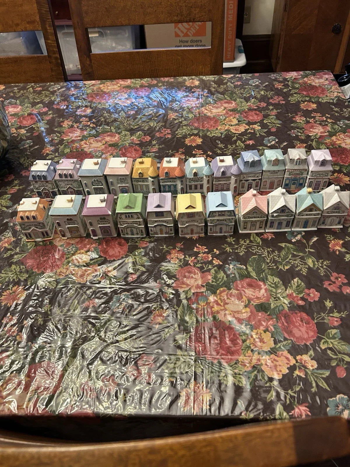 Lenox China Spice Houses. 1 missing & 2 have small chips. NO RACK!