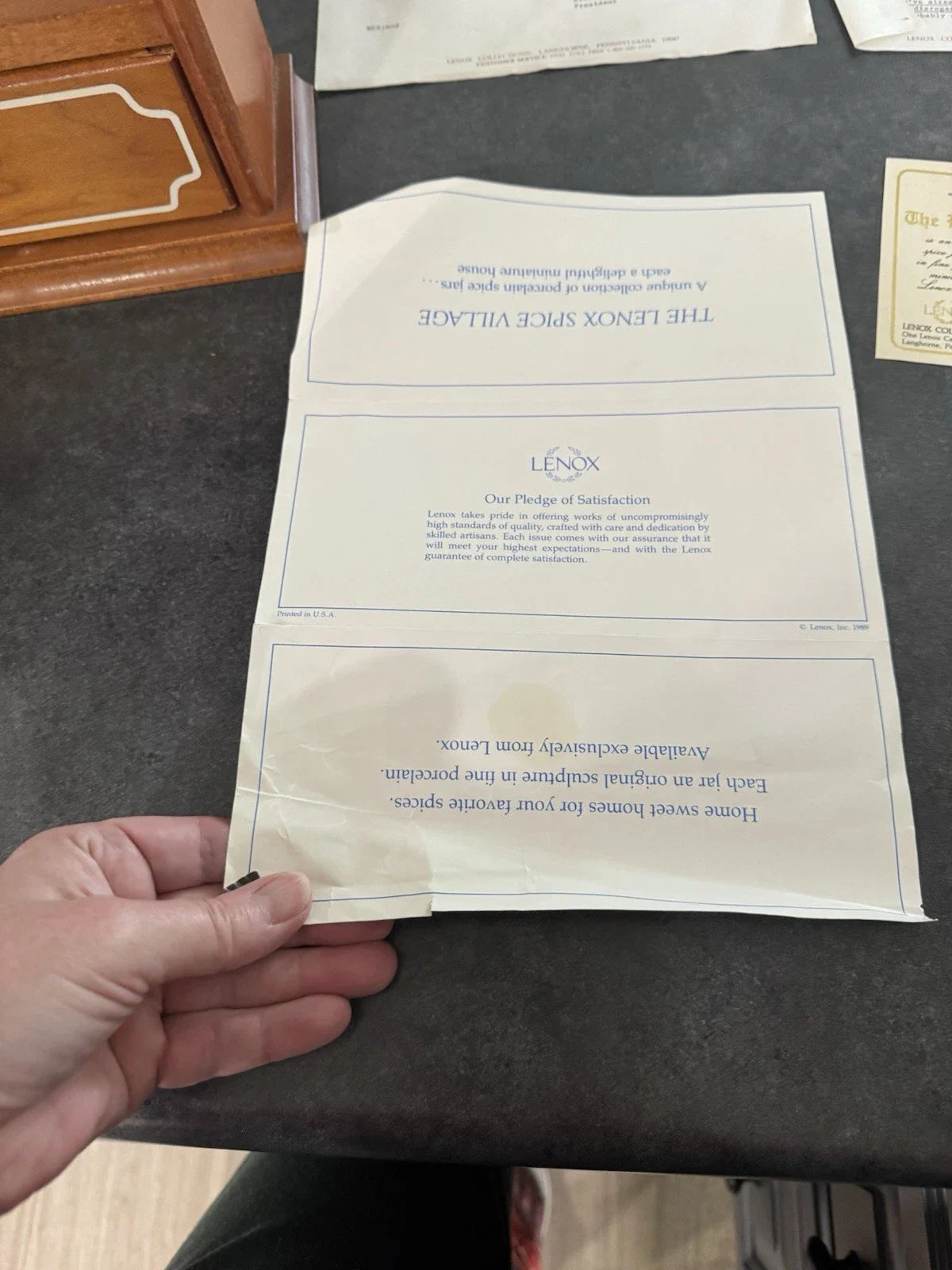 VINTAGE 1989 LENOX Spice Village Complete Set 24 Handcrafted Fine Porcelain MINT