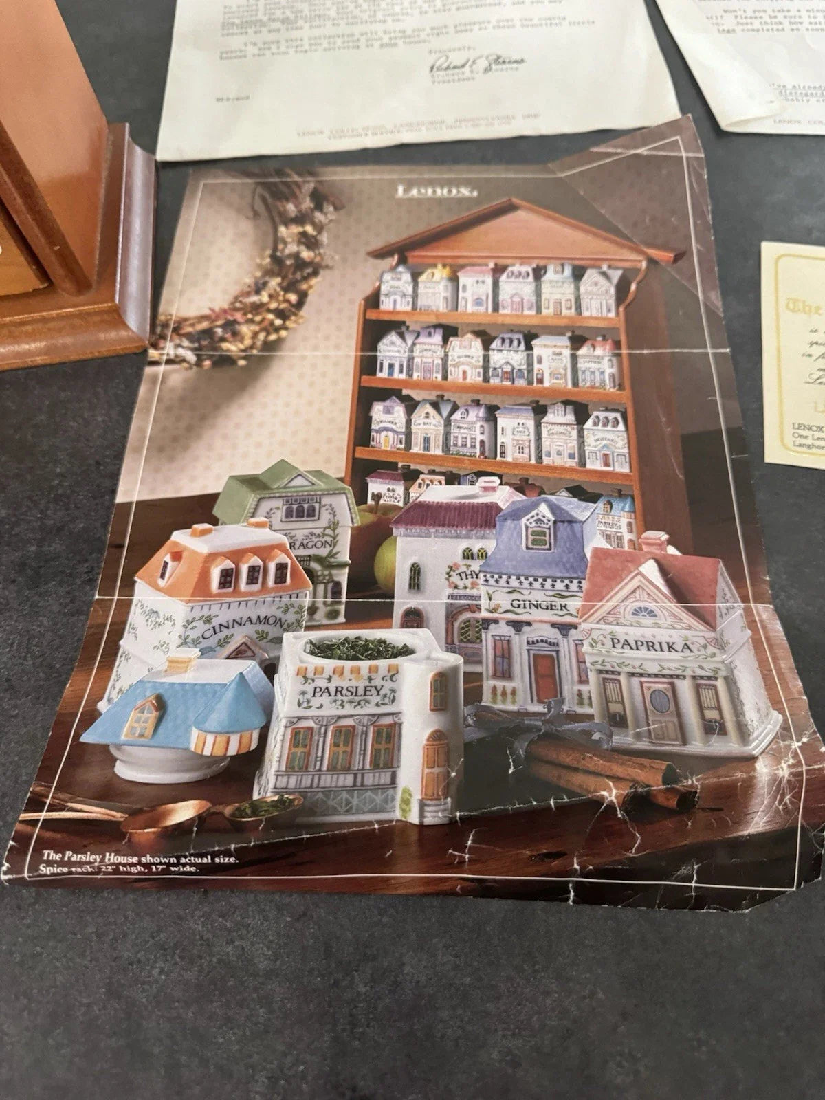 VINTAGE 1989 LENOX Spice Village Complete Set 24 Handcrafted Fine Porcelain MINT