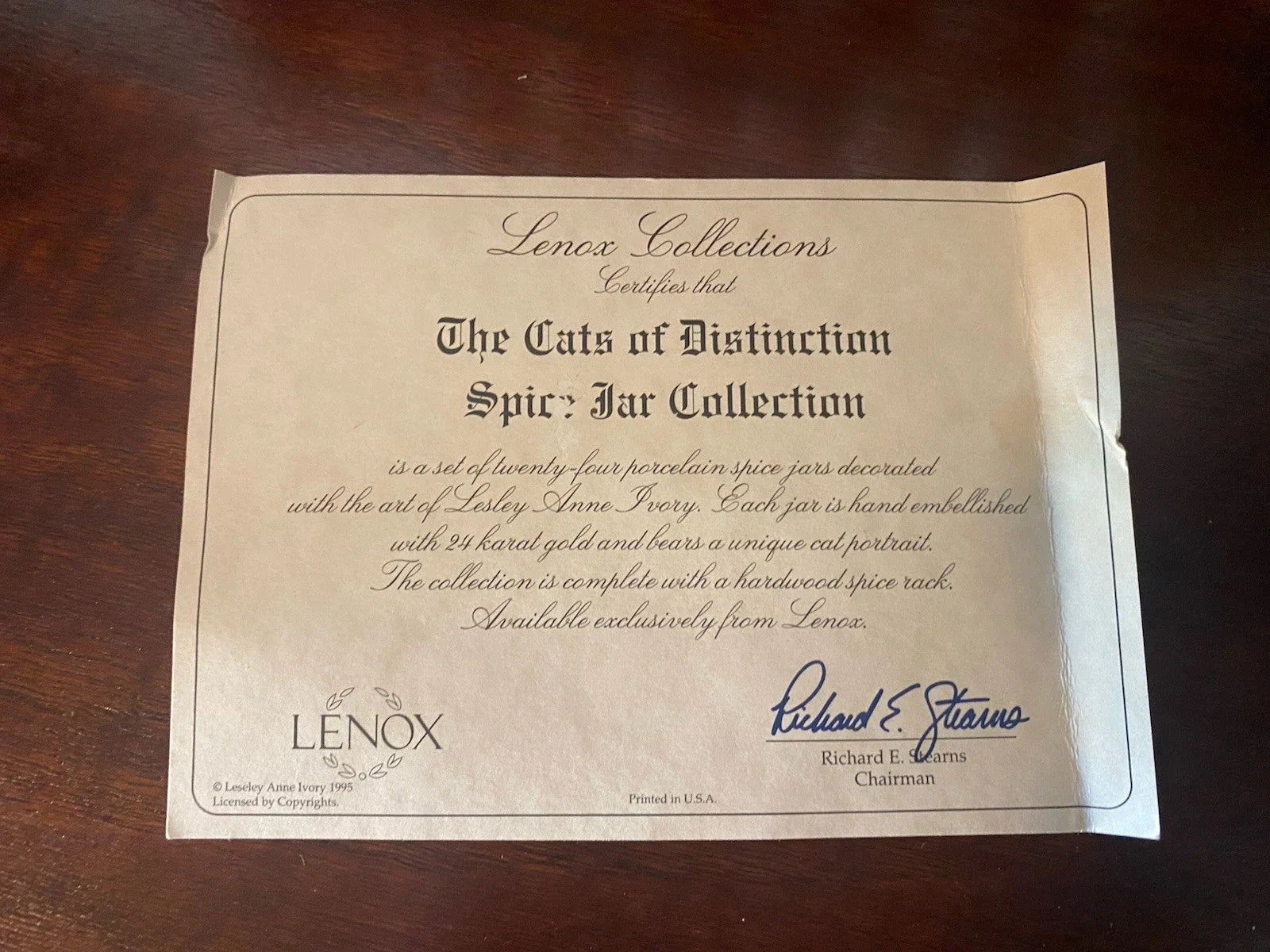 Lenox Cats of Distinction Spice Jar Collection 24 RARE FULL SET W/ Rack & Certif
