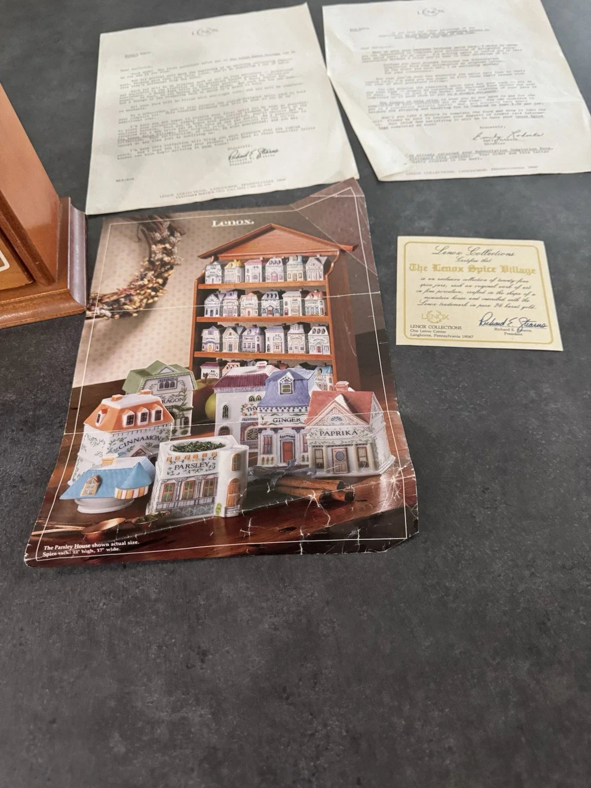 VINTAGE 1989 LENOX Spice Village Complete Set 24 Handcrafted Fine Porcelain MINT