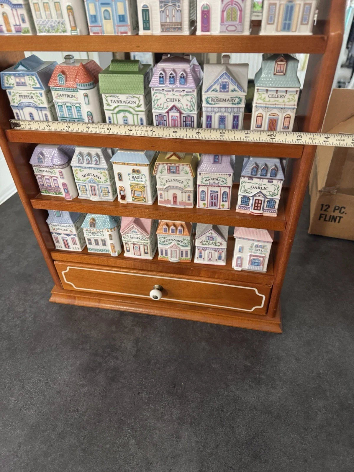 VINTAGE 1989 LENOX Spice Village Complete Set 24 Handcrafted Fine Porcelain MINT