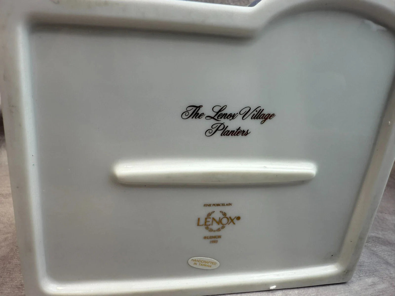 LENOX SPICE VILLAGE Planters Set 2 Pink & Blue 1993 Vintage w/ COA Box Porcelain