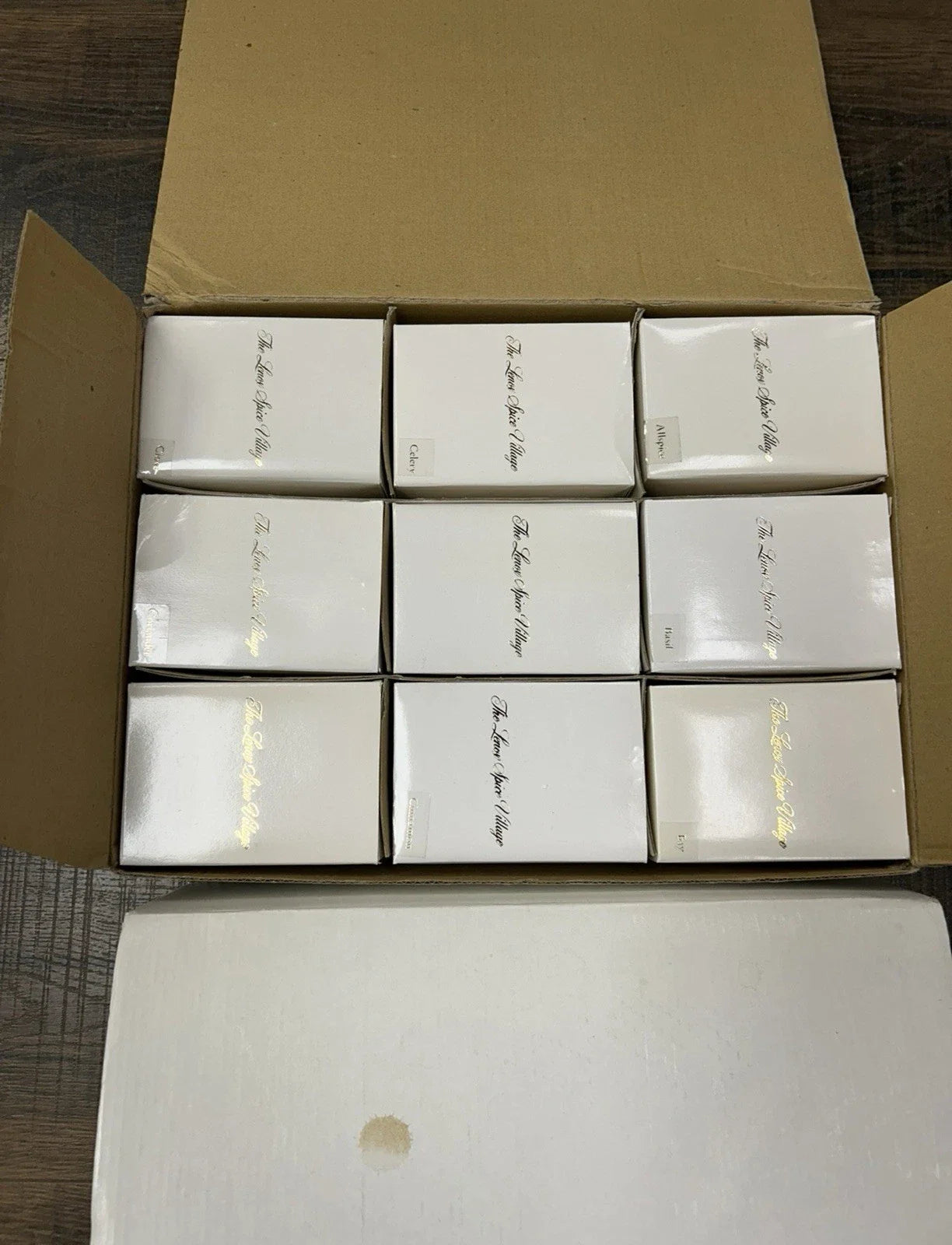 Lenox Spice Village Set Complete Vintage 1989 W/24 Spice Cottages & Rack