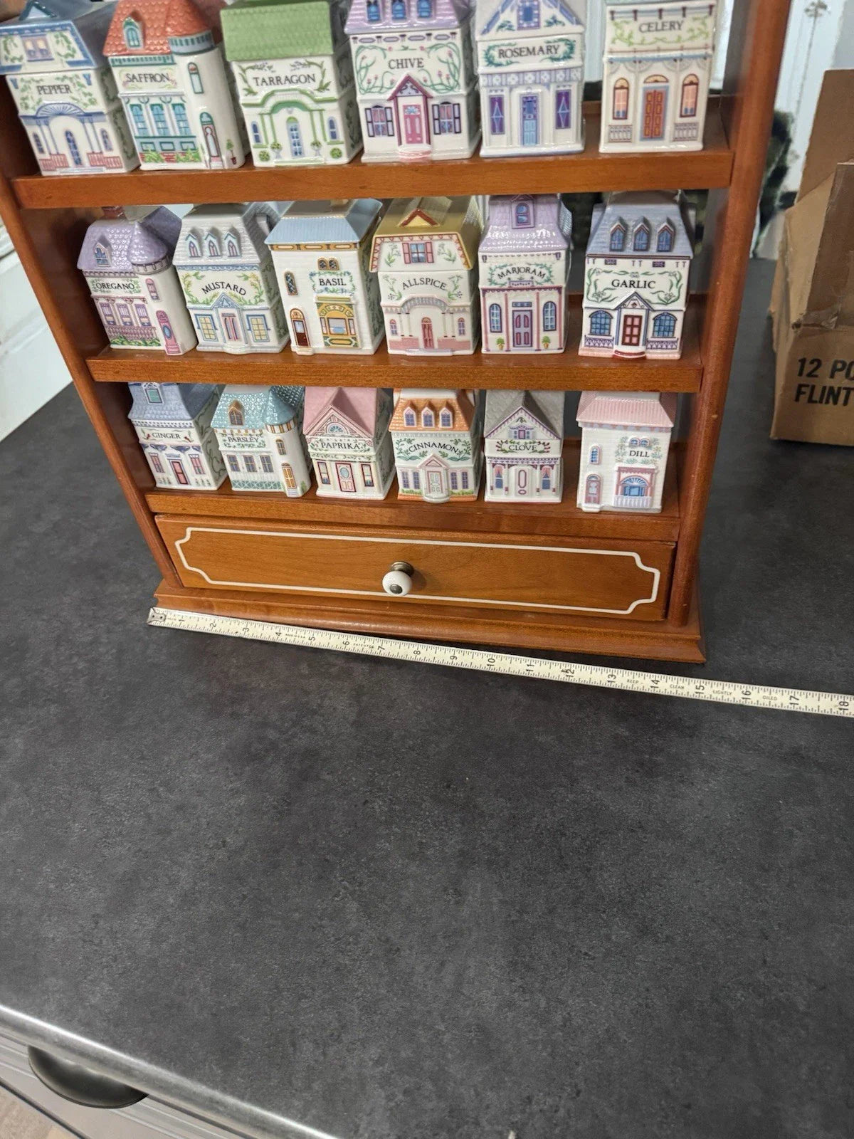 VINTAGE 1989 LENOX Spice Village Complete Set 24 Handcrafted Fine Porcelain MINT