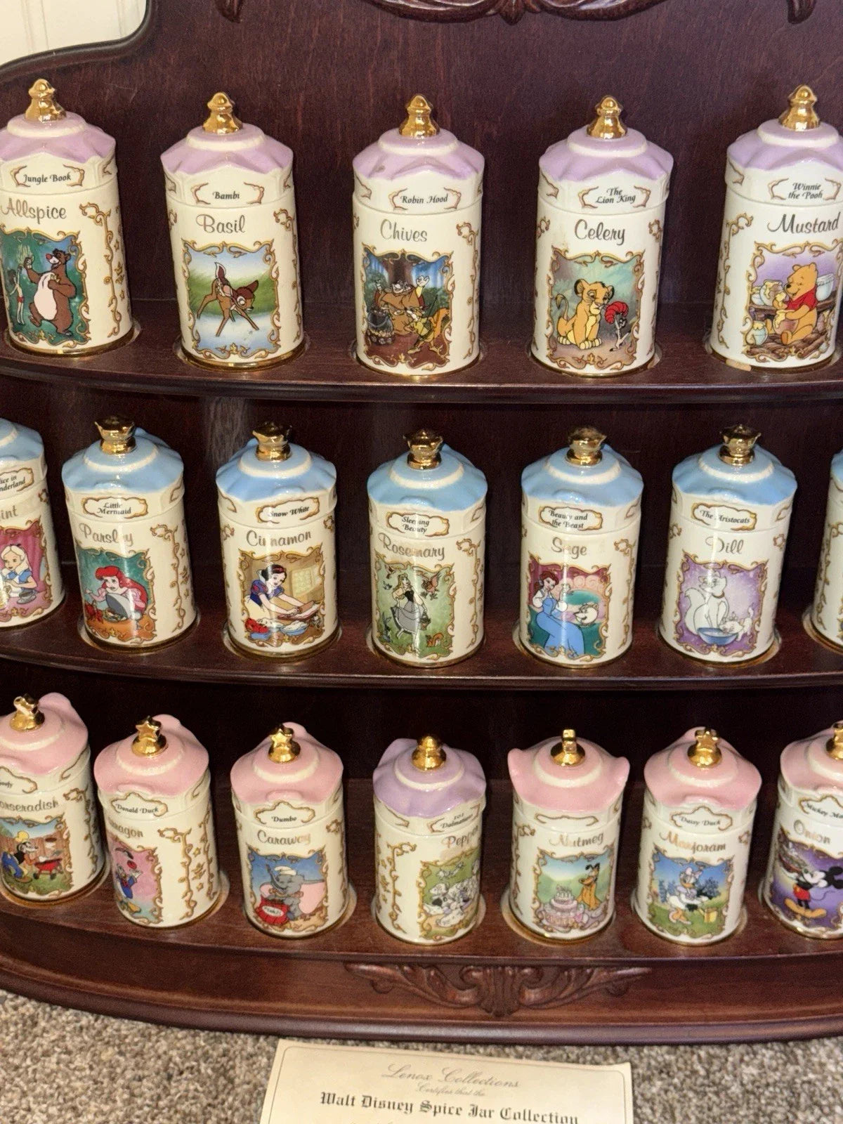 Walt Disney Spice Jar LENOX 1995 24 set