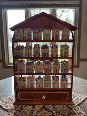 Vintage 1989 Lenox Spice Village Spice Jar Complete Set of 24 Houses with Rack